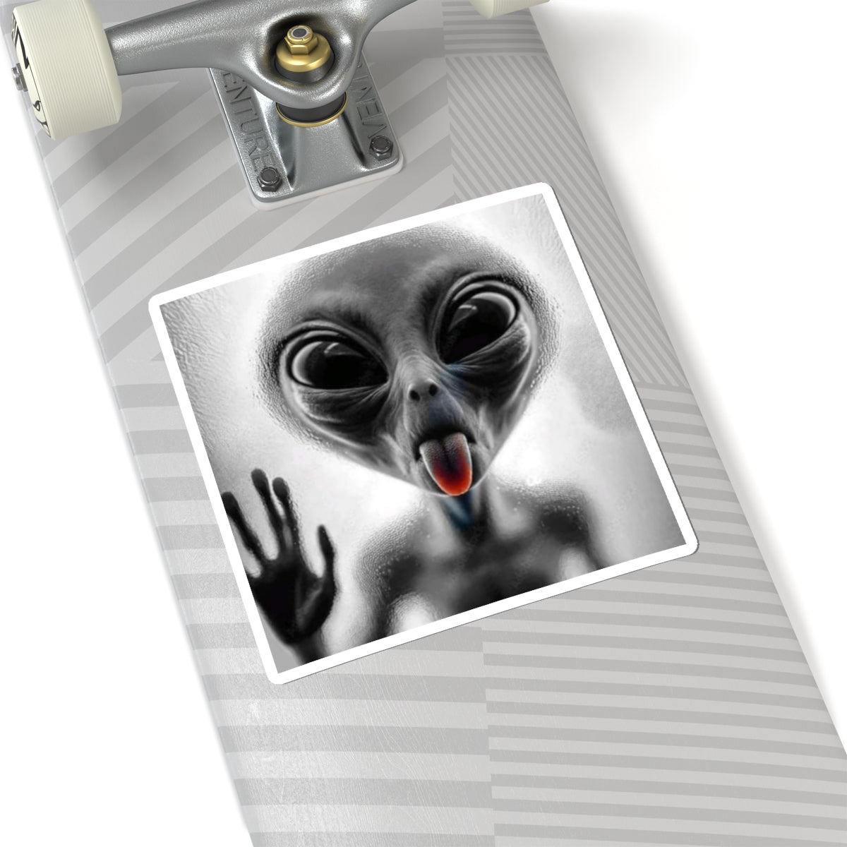 "Alien Licking Through Glass" Kiss-Cut Sticker