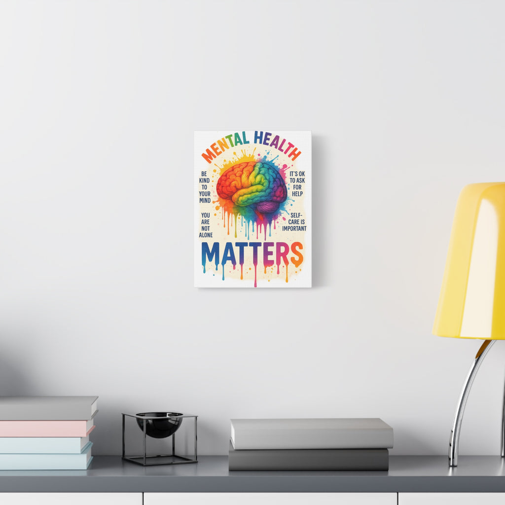 "Mental Health Matters" - Brain Matte Canvas Print
