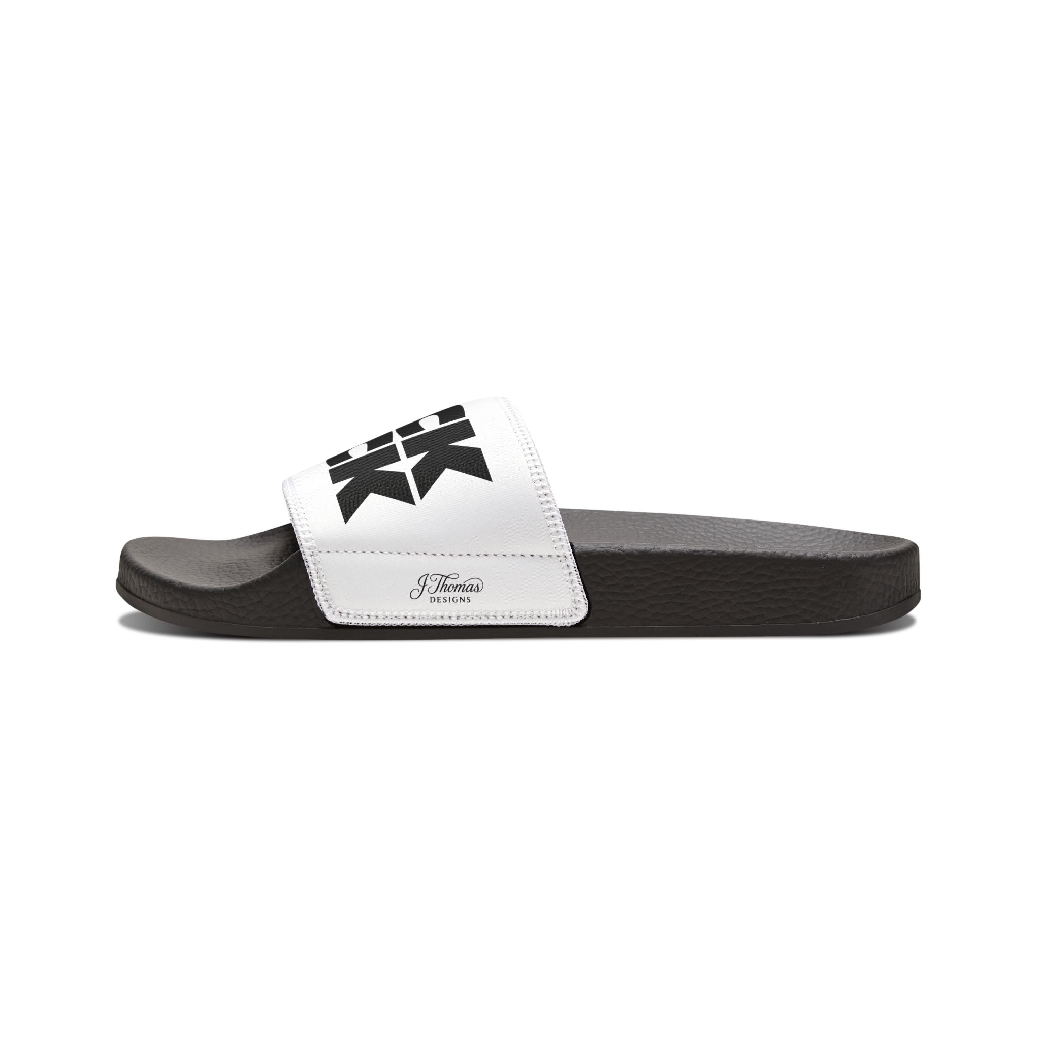 "All-Over Print" - Thick Chick Men's Removable-Strap Sandals - White
