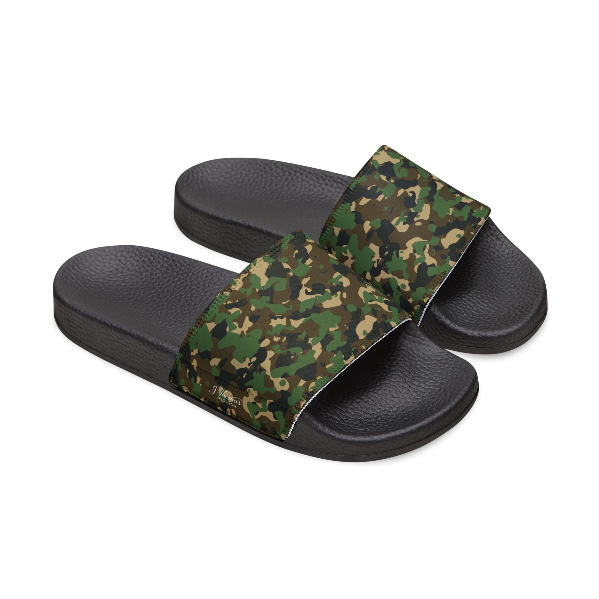 "All-Over Print" - Green Camo Men's Removable-Strap Sandals