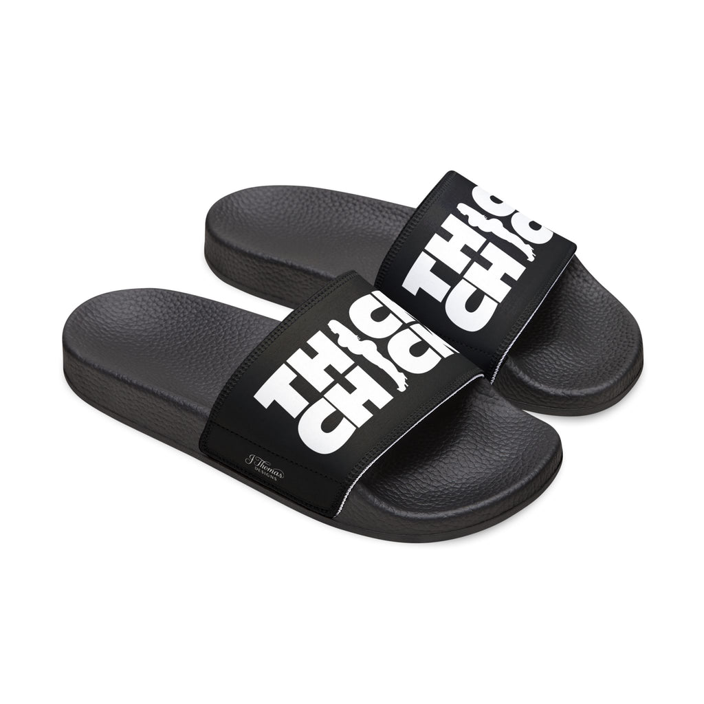 "All-Over Print" - Thick Chick Men's Removable-Strap Sandals - Black