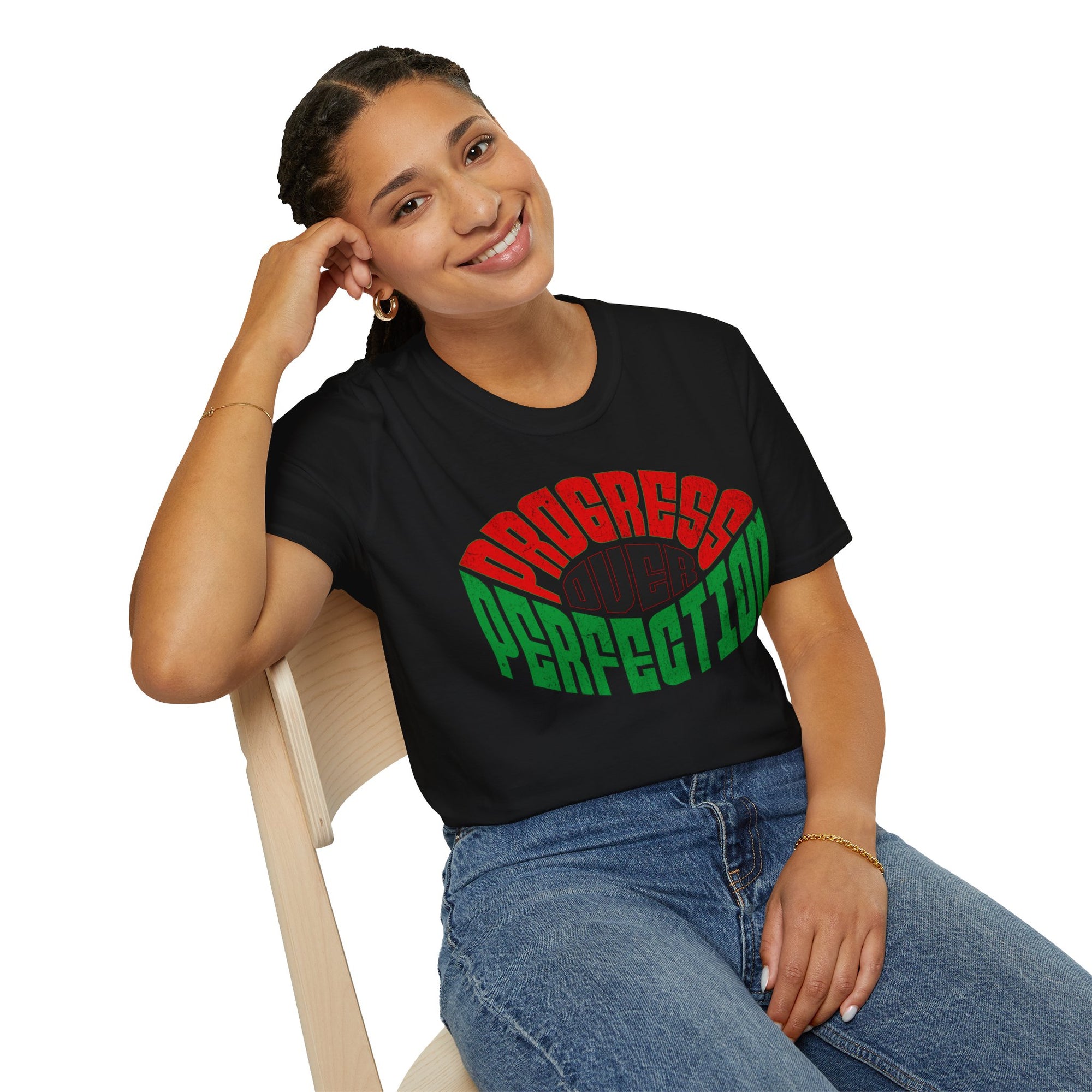 "Progress Over Perfection" - "moti-Voice-tion Wear" T-Shirt
