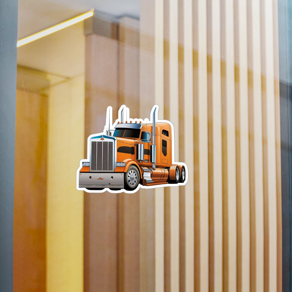 Orange Semi Truck Vinyl Decal