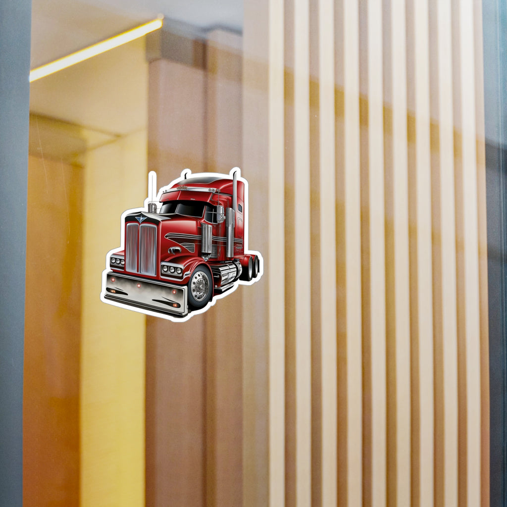 Red Semi Truck Vinyl Decal