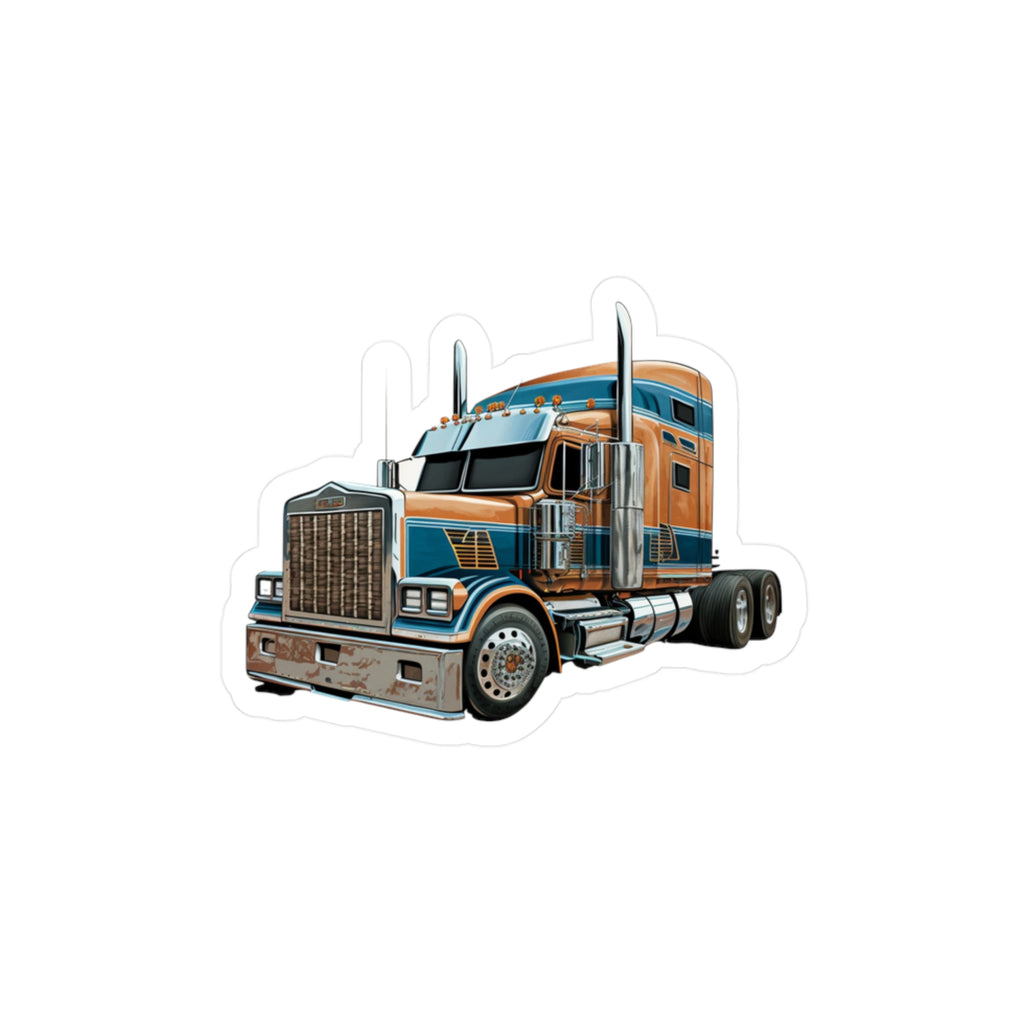 Blue & Gold Semi Truck Vinyl Decal