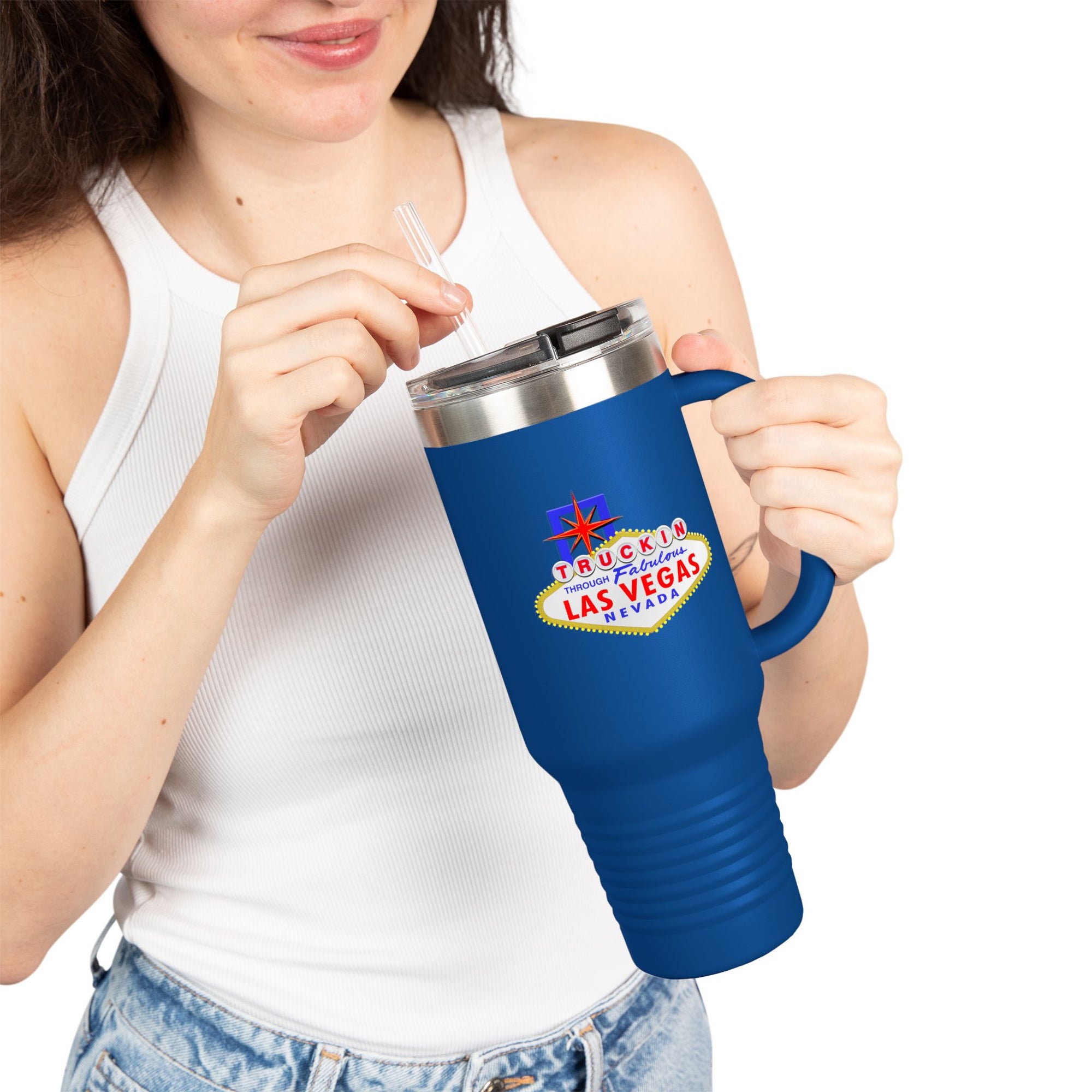 "Truckin Through" Las Vegas Sign 40oz Insulated Travel Mug | Tumbler