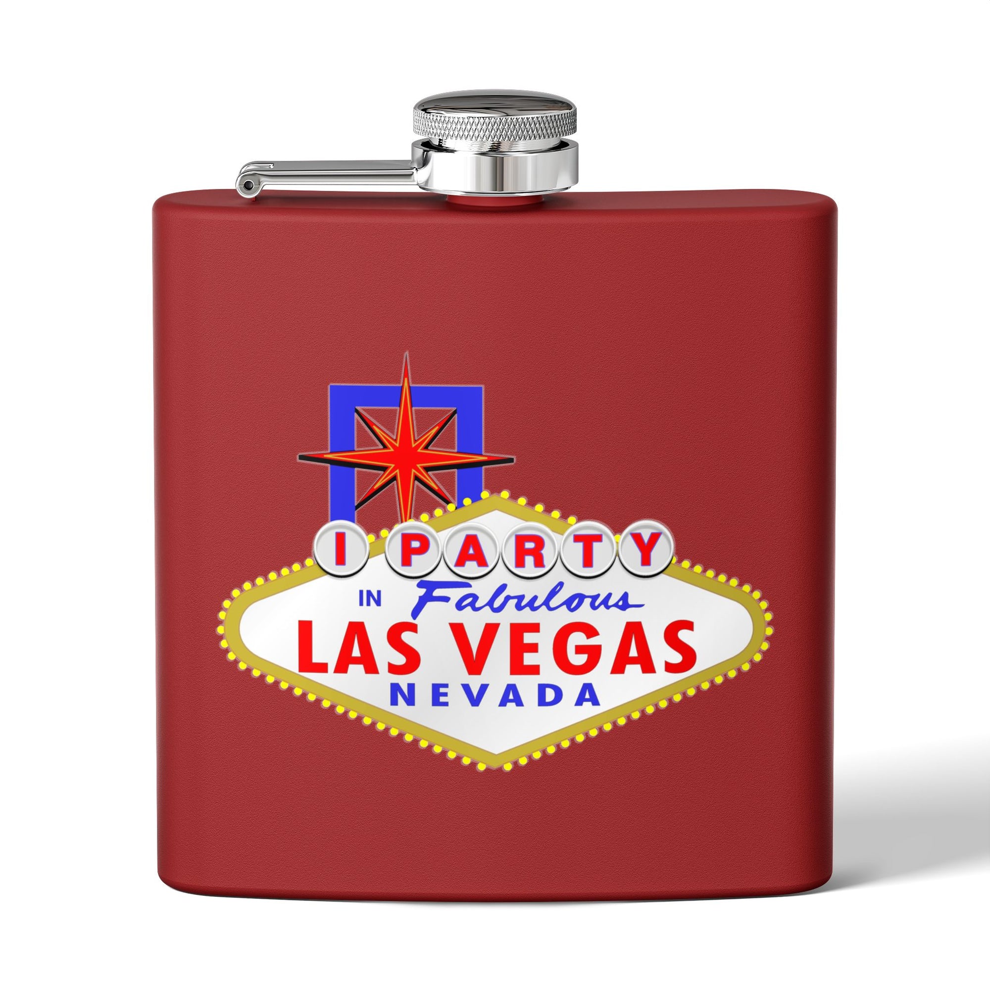 "I Party" Las Vegas Sign 6oz Flask
