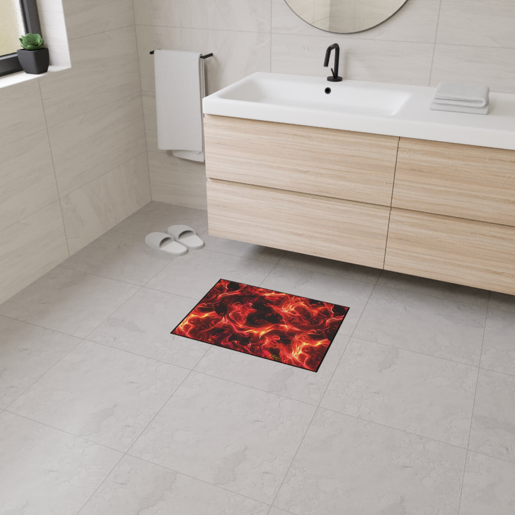 Heavy Duty Floor Mat – Red Flames