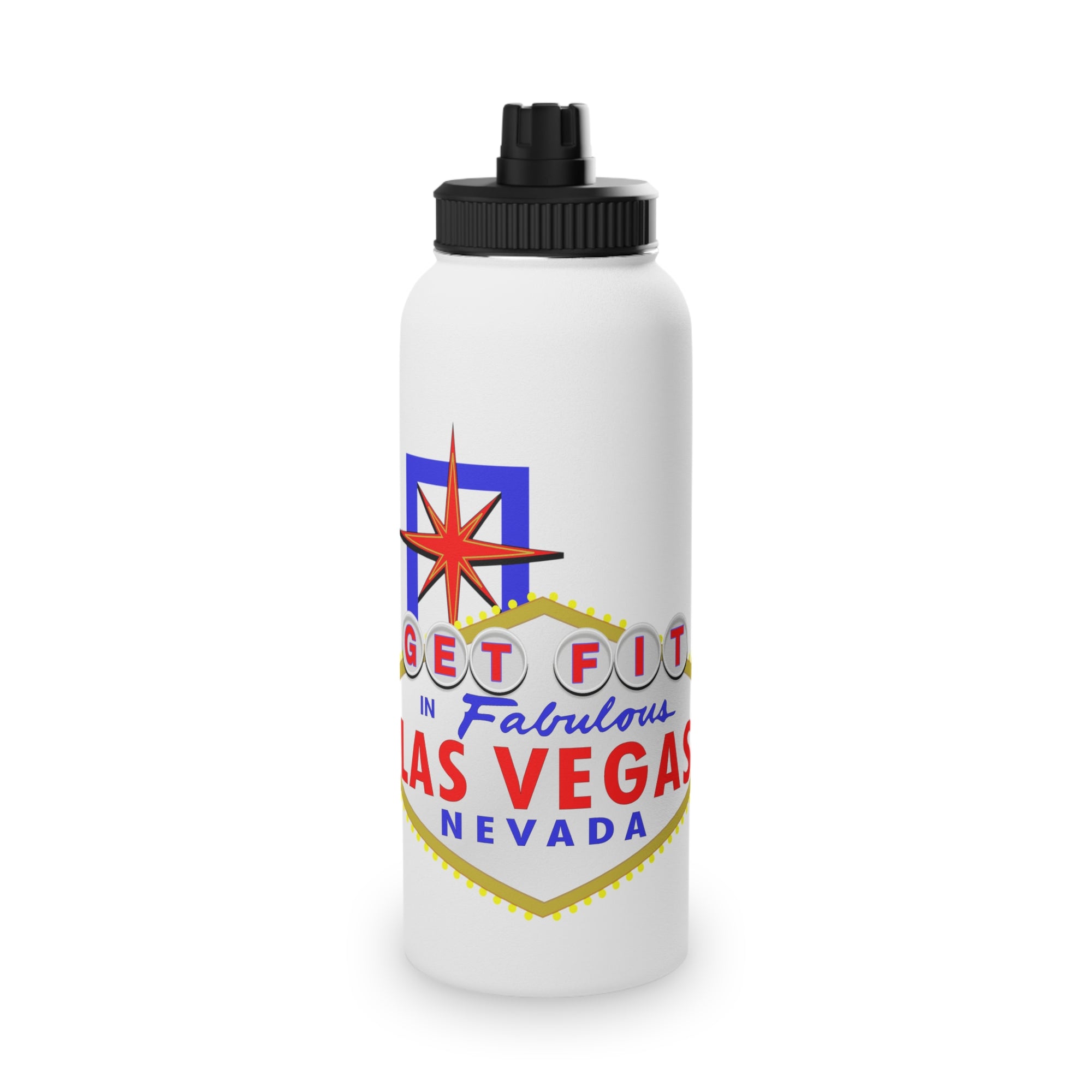 "Get Fit" Las Vegas Sign Stainless Steel Water Bottle