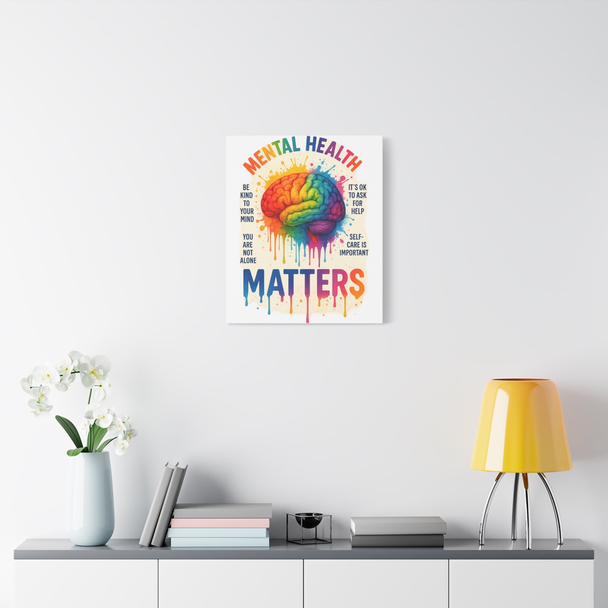 "Mental Health Matters" - Brain Matte Canvas Print