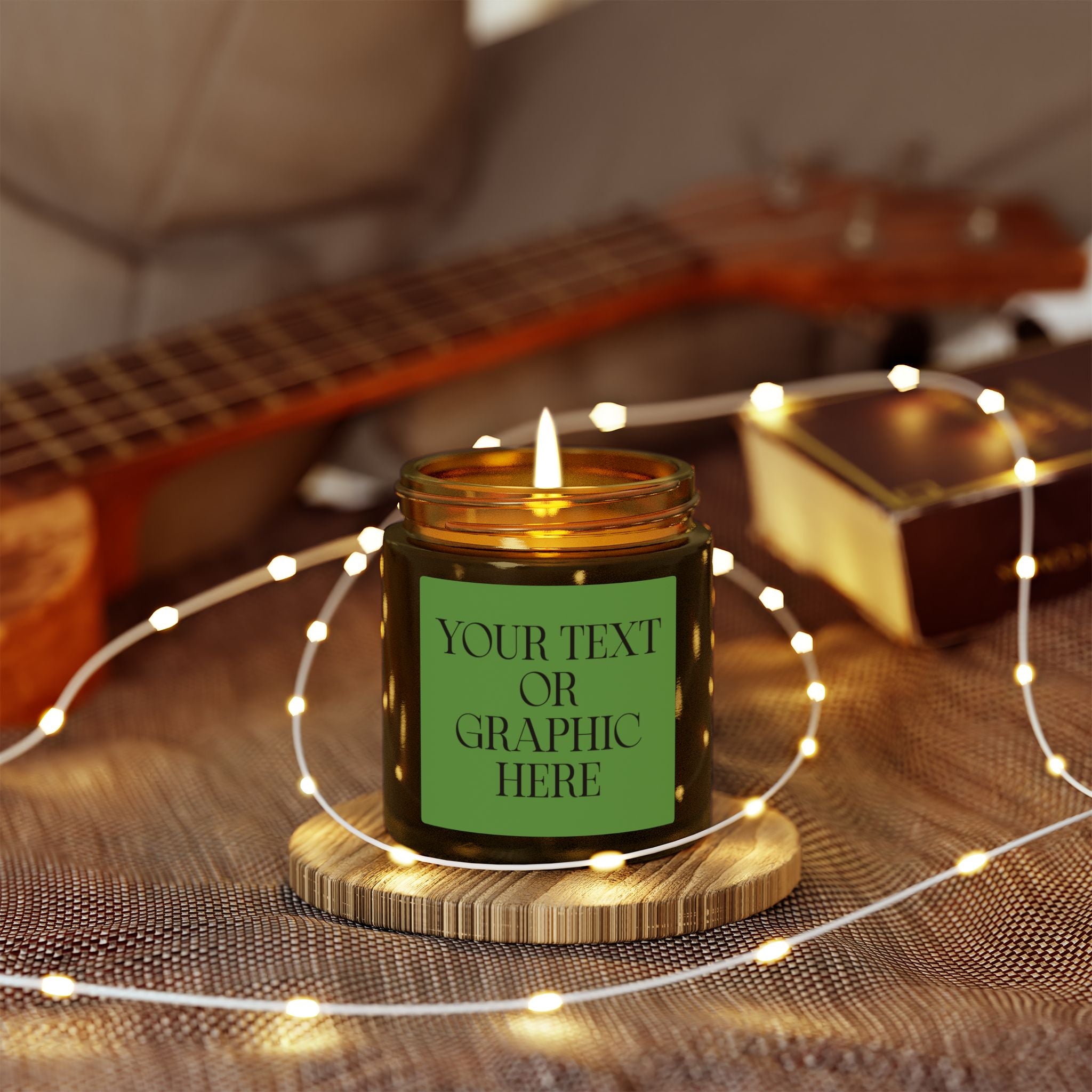 Coconut Apricot Scented Candle — 4oz & 9oz Decorative Jar (Custom Label)
