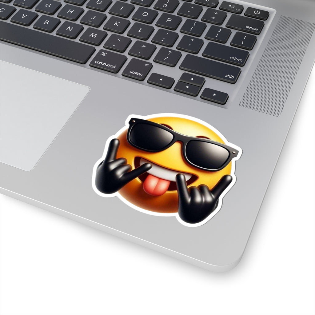 "Rock On Smiley Face" Kiss-Cut Sticker
