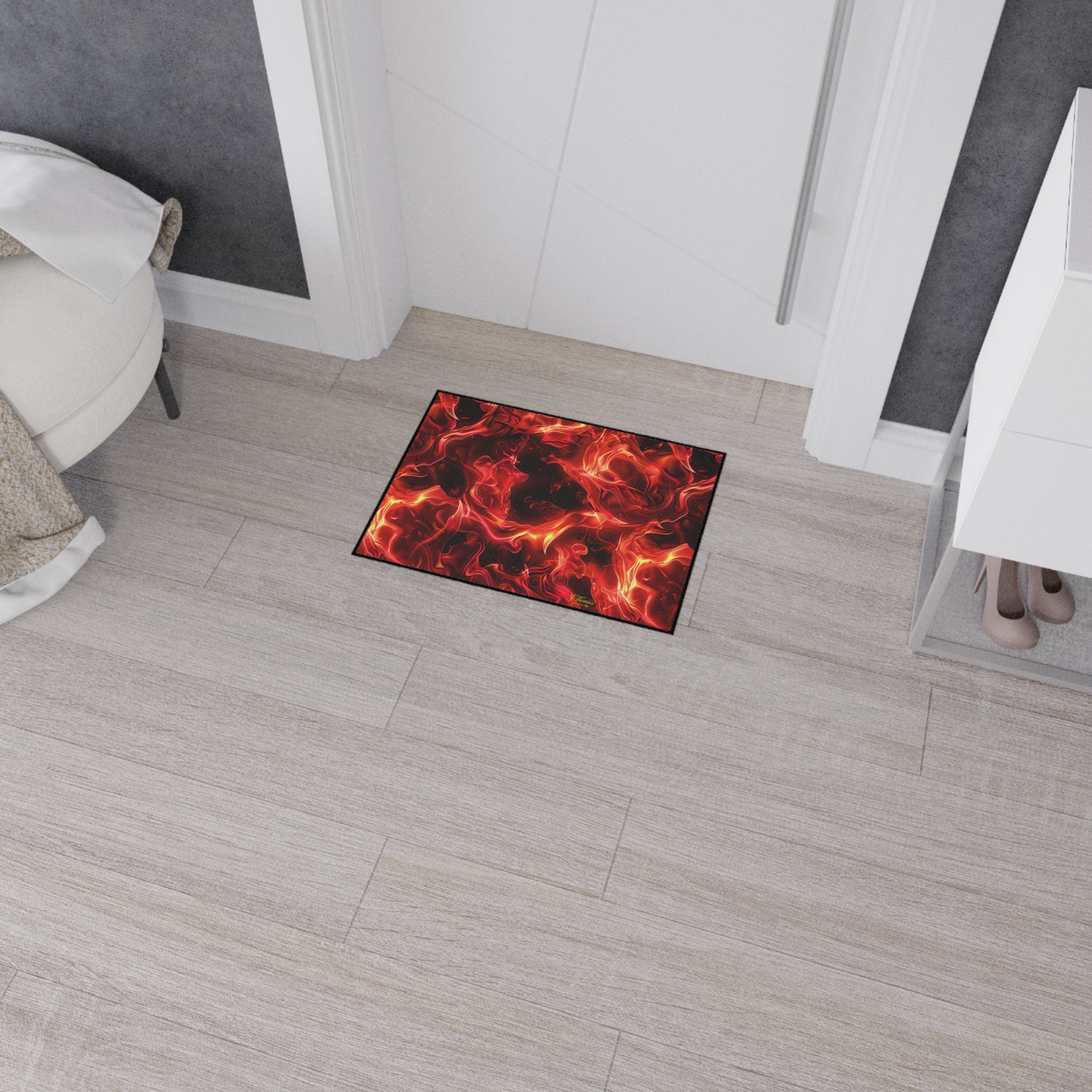 Heavy Duty Floor Mat – Red Flames