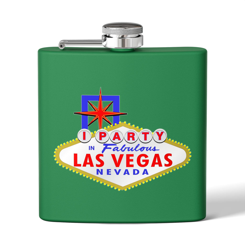 "I Party" Las Vegas Sign 6oz Flask