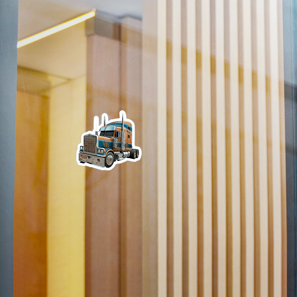 Blue & Gold Semi Truck Vinyl Decal