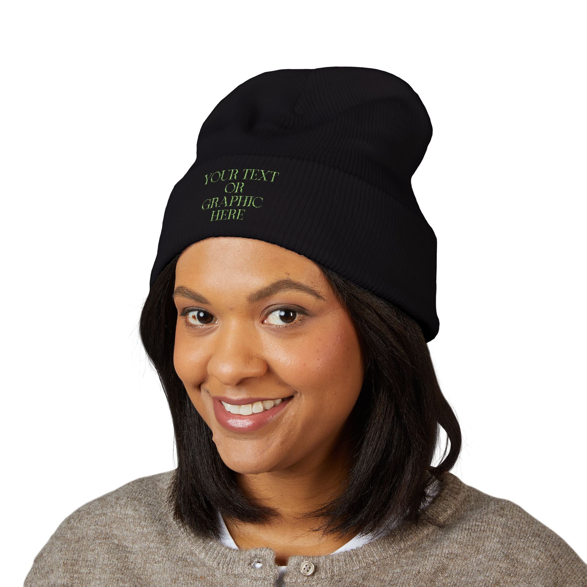 Custom Personalized Embroidered Cuffed Beanie