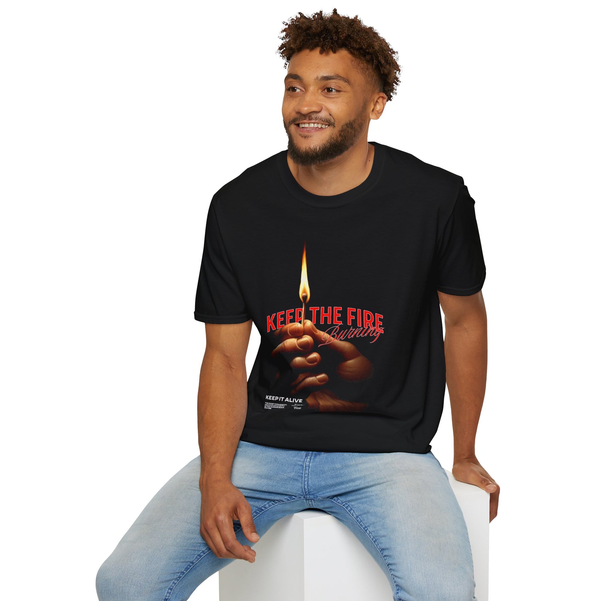 "Keep The Fire Burning" - "moti-Voice-tion Wear" T-Shirt
