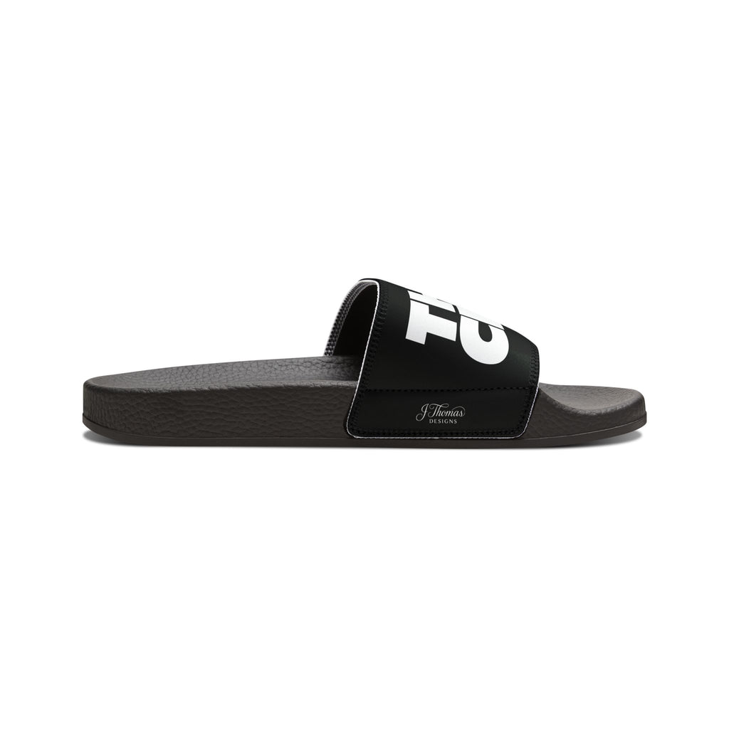 "All-Over Print" - Thick Chick Men's Removable-Strap Sandals - Black