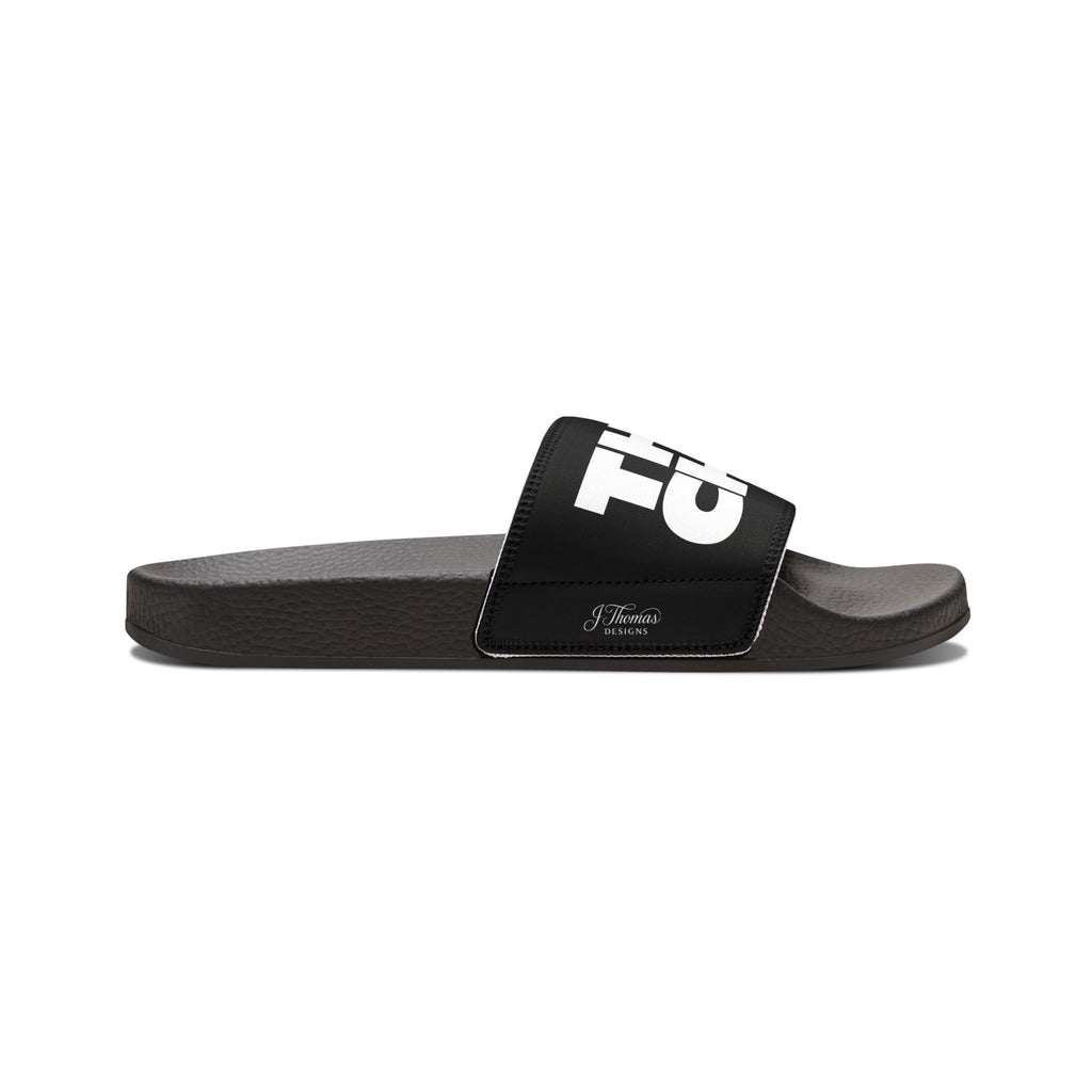"All-Over Print" - Thick Chick Men's Removable-Strap Sandals - Black