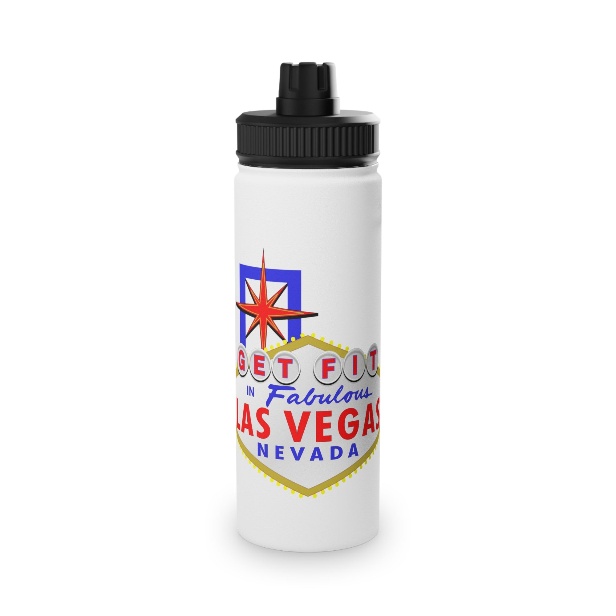 "Get Fit" Las Vegas Sign Stainless Steel Water Bottle