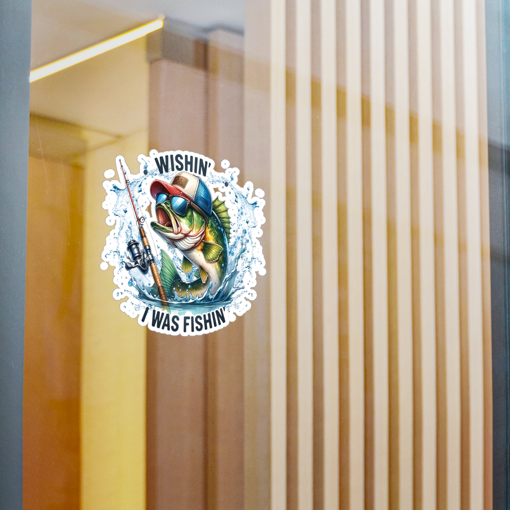 Wishin' I Was Fishin' Vinyl Decal