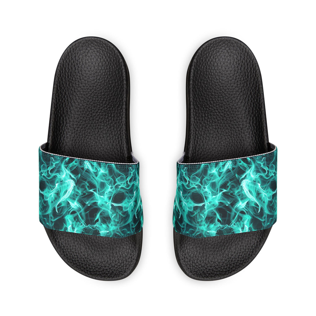 "All-Over Print" - Teal Flame Men's Removable-Strap Sandals