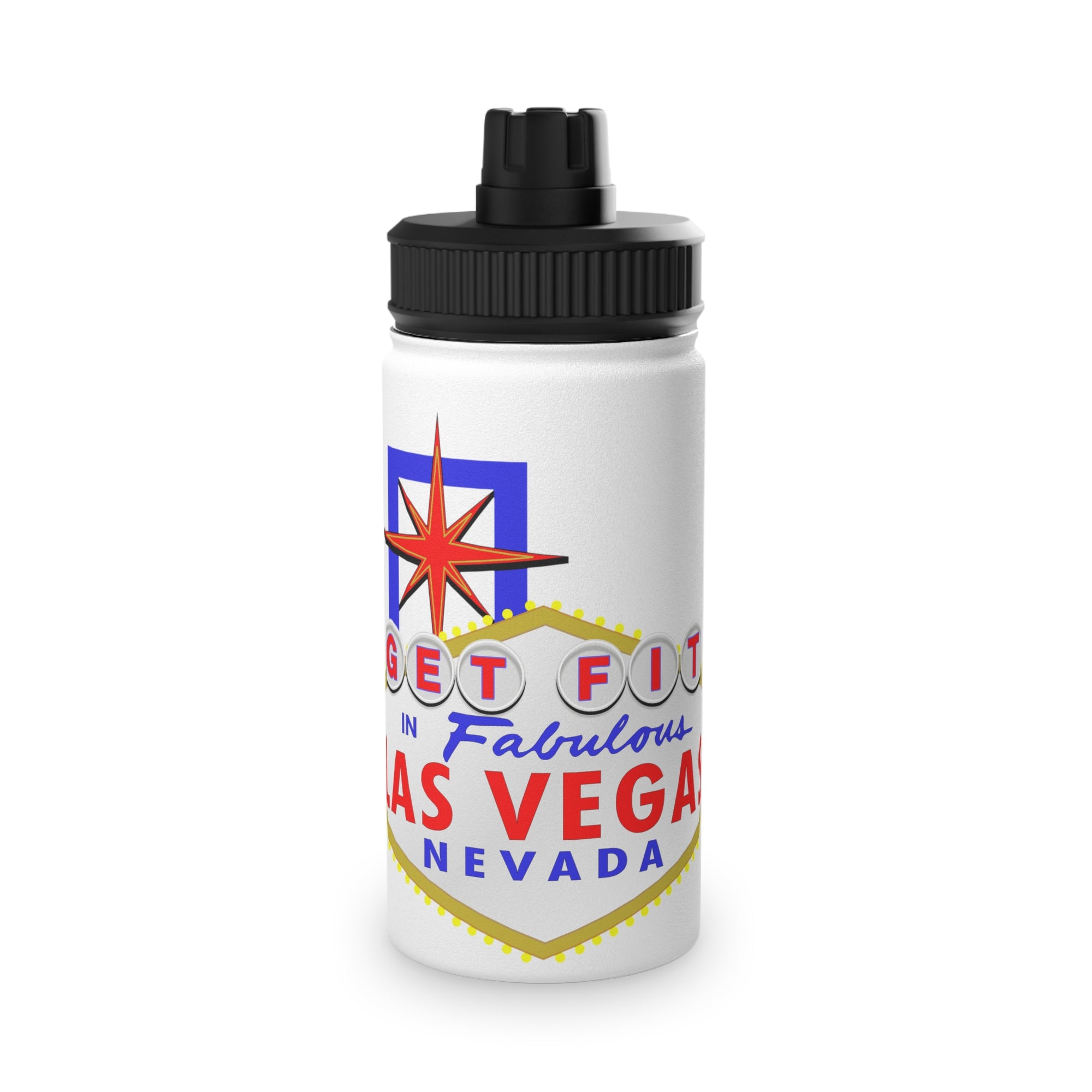 "Get Fit" Las Vegas Sign Stainless Steel Water Bottle