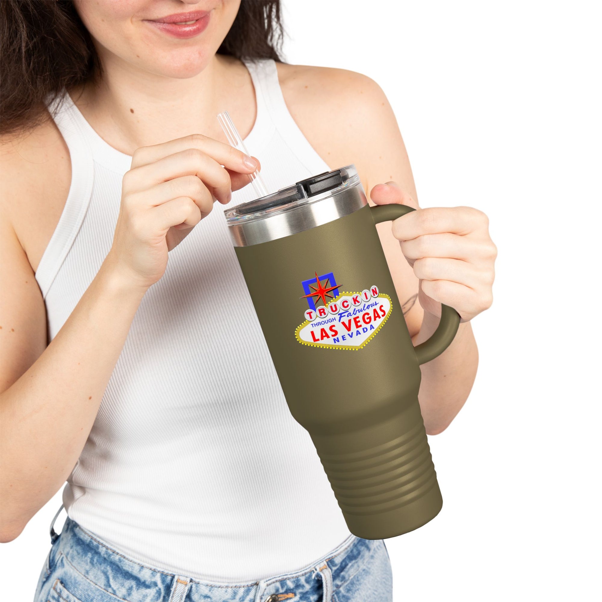 "Truckin Through" Las Vegas Sign 40oz Insulated Travel Mug | Tumbler