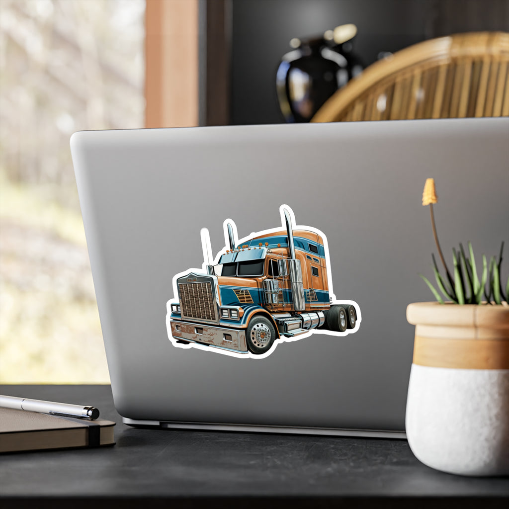 Blue & Gold Semi Truck Vinyl Decal