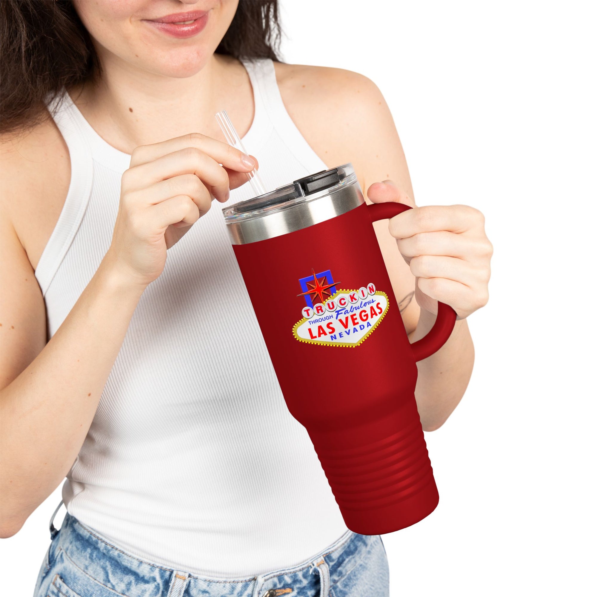 "Truckin Through" Las Vegas Sign 40oz Insulated Travel Mug | Tumbler