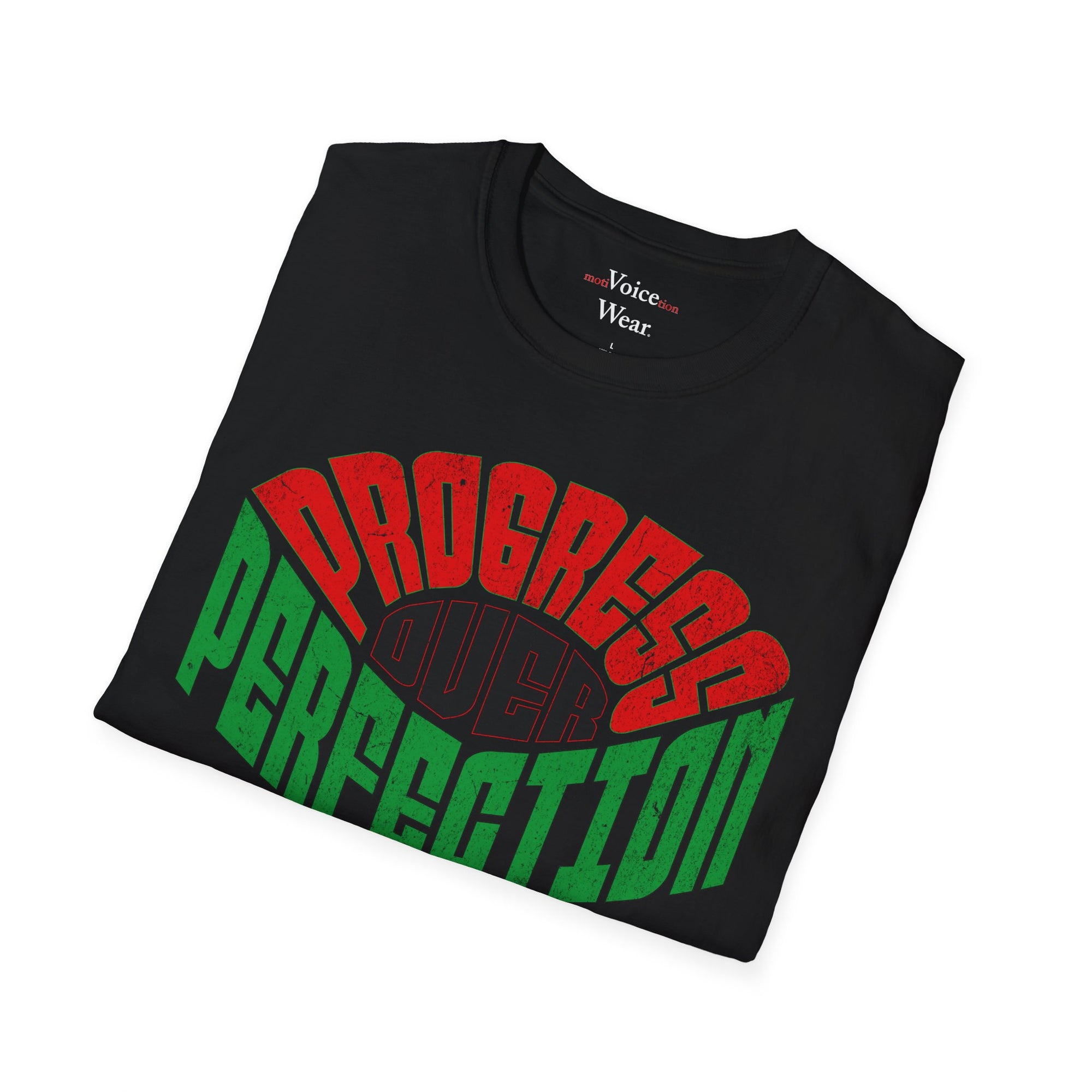"Progress Over Perfection" - "moti-Voice-tion Wear" T-Shirt