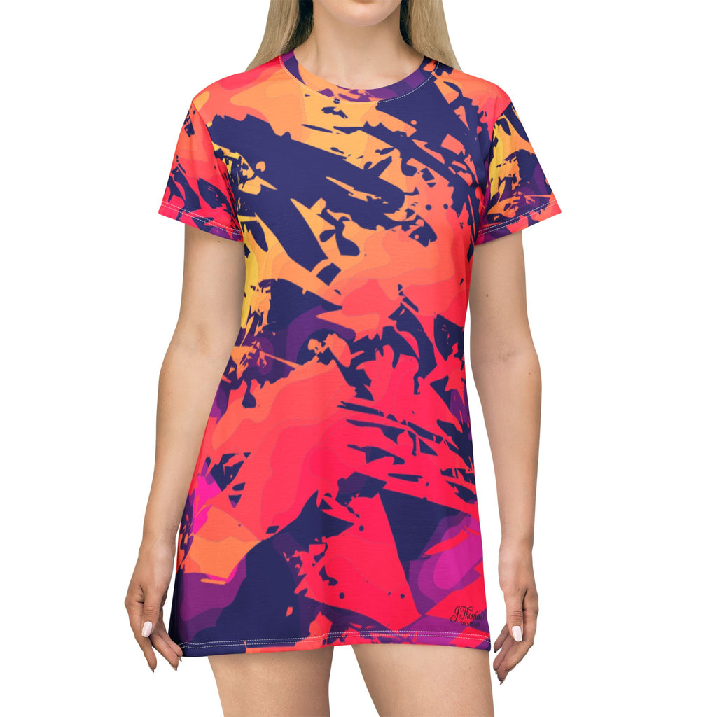 "All Over Print" Confetti Pattern T-Shirt Dress