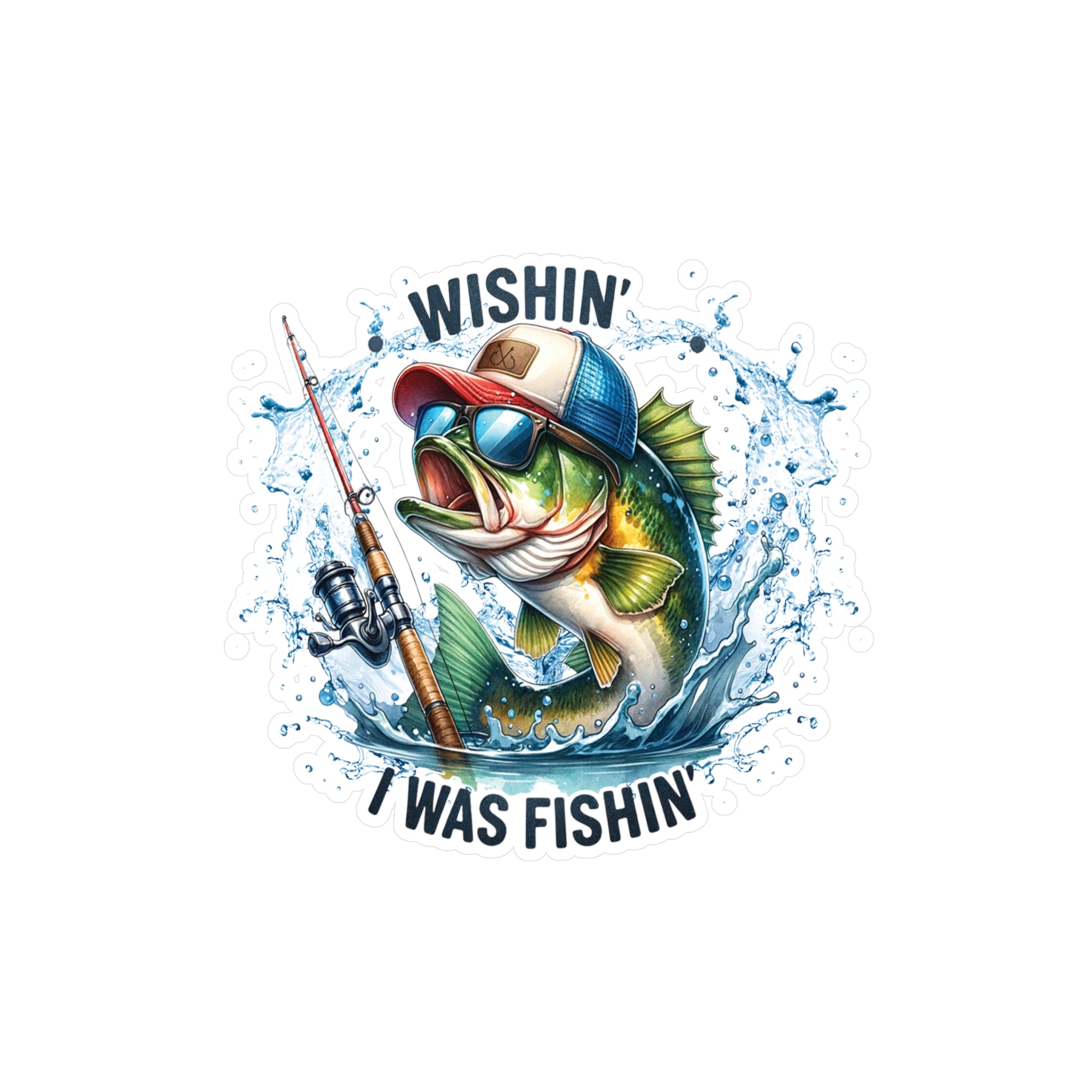 Wishin' I Was Fishin' Vinyl Decal