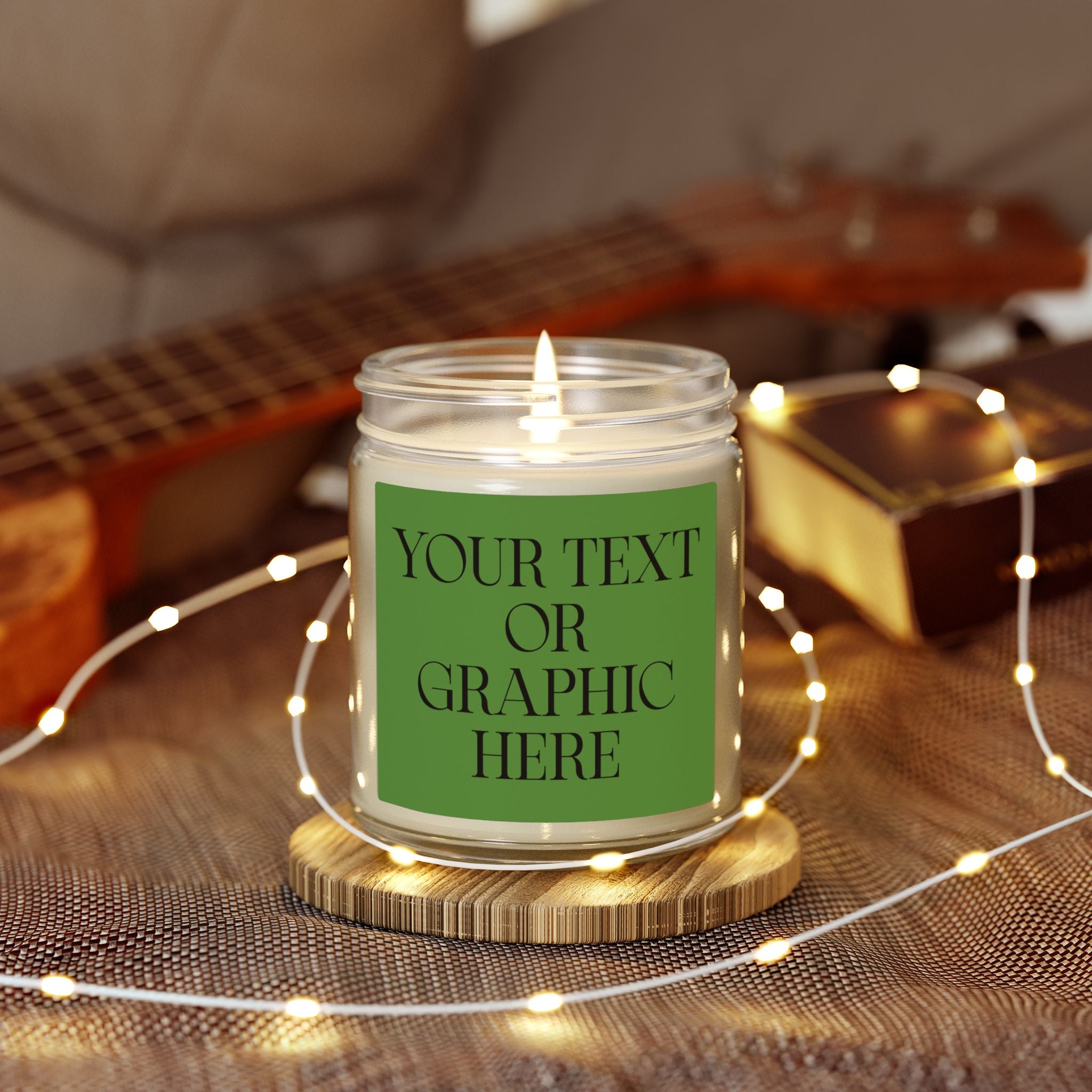 Coconut Apricot Scented Candle — 4oz & 9oz Decorative Jar (Custom Label)