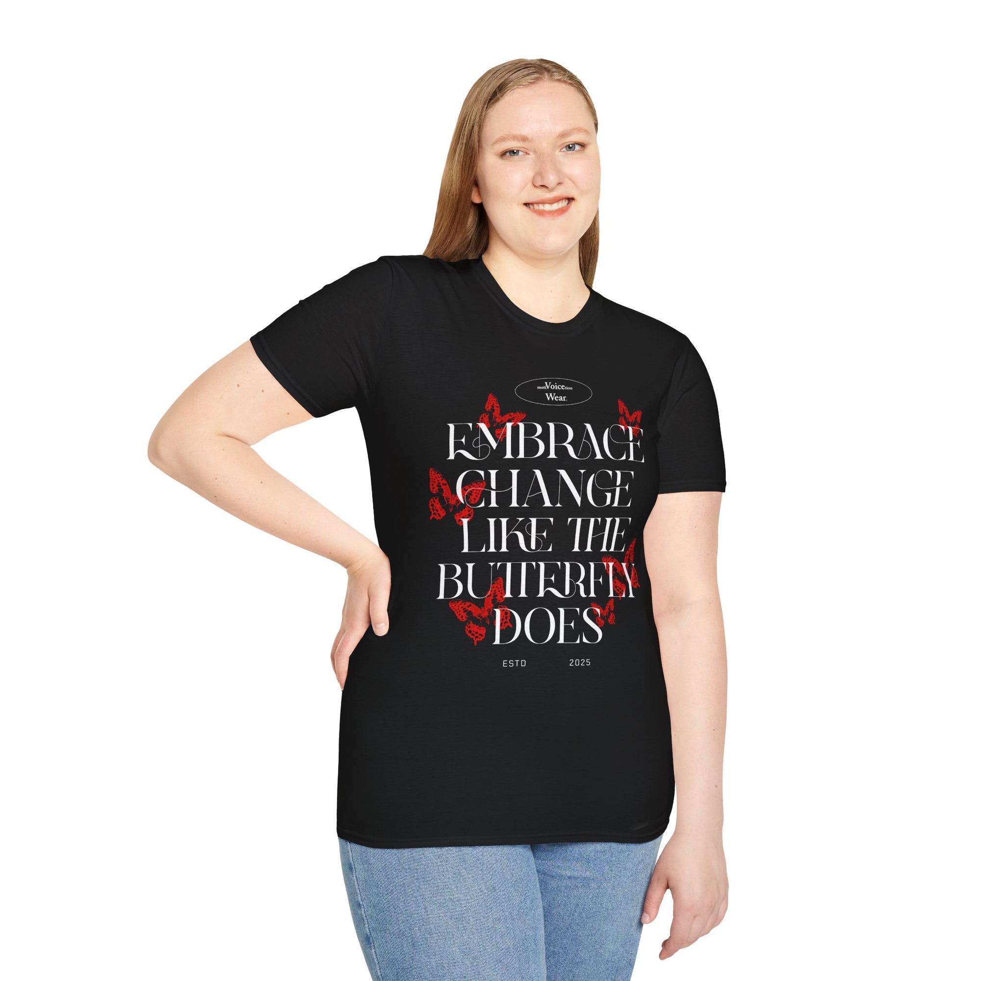 "Embrace Change" - Red - "moti-Voice-tion Wear" T-Shirt