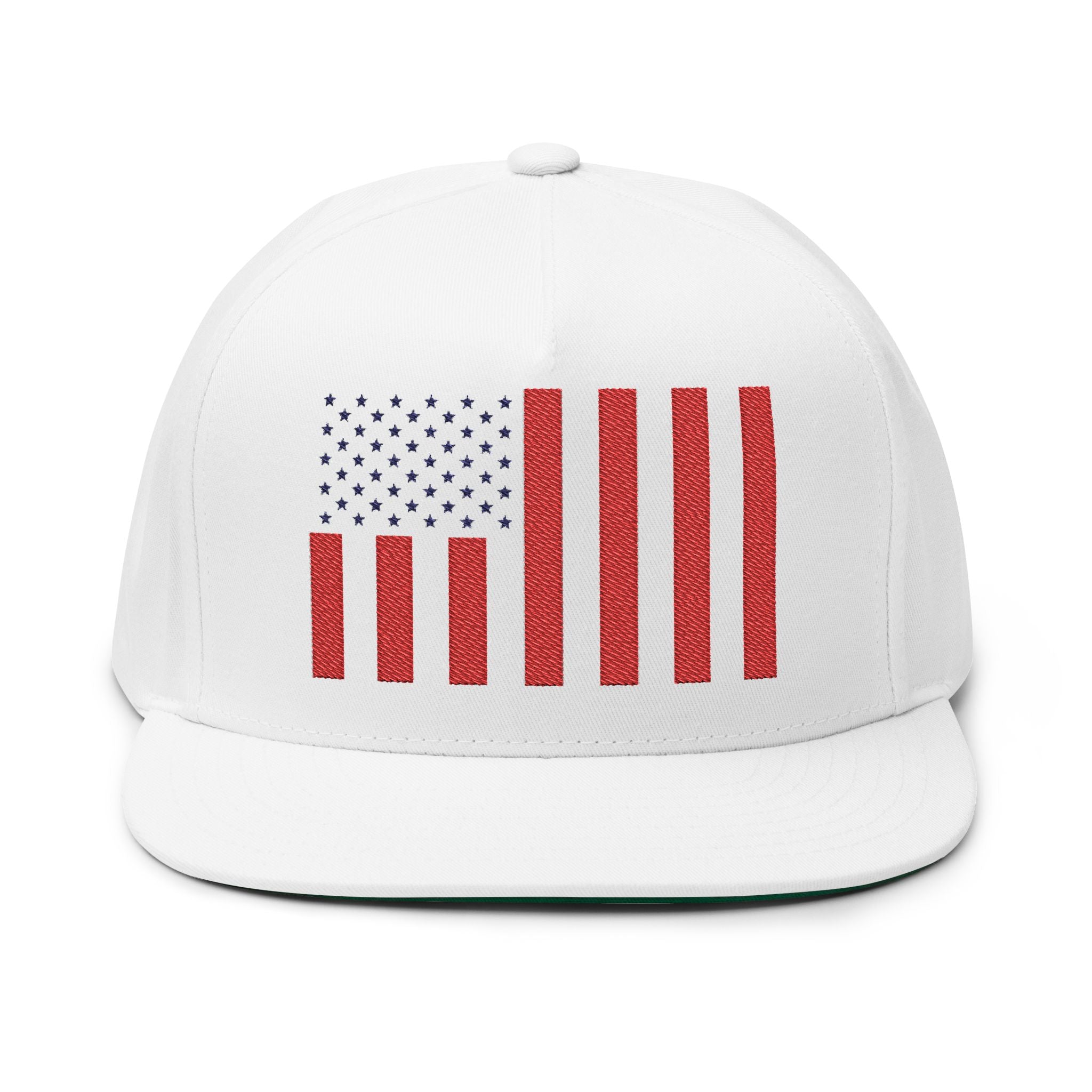 U.S. Civil/Peacetime Flag Embroidered Flat Bill Snapback Cap