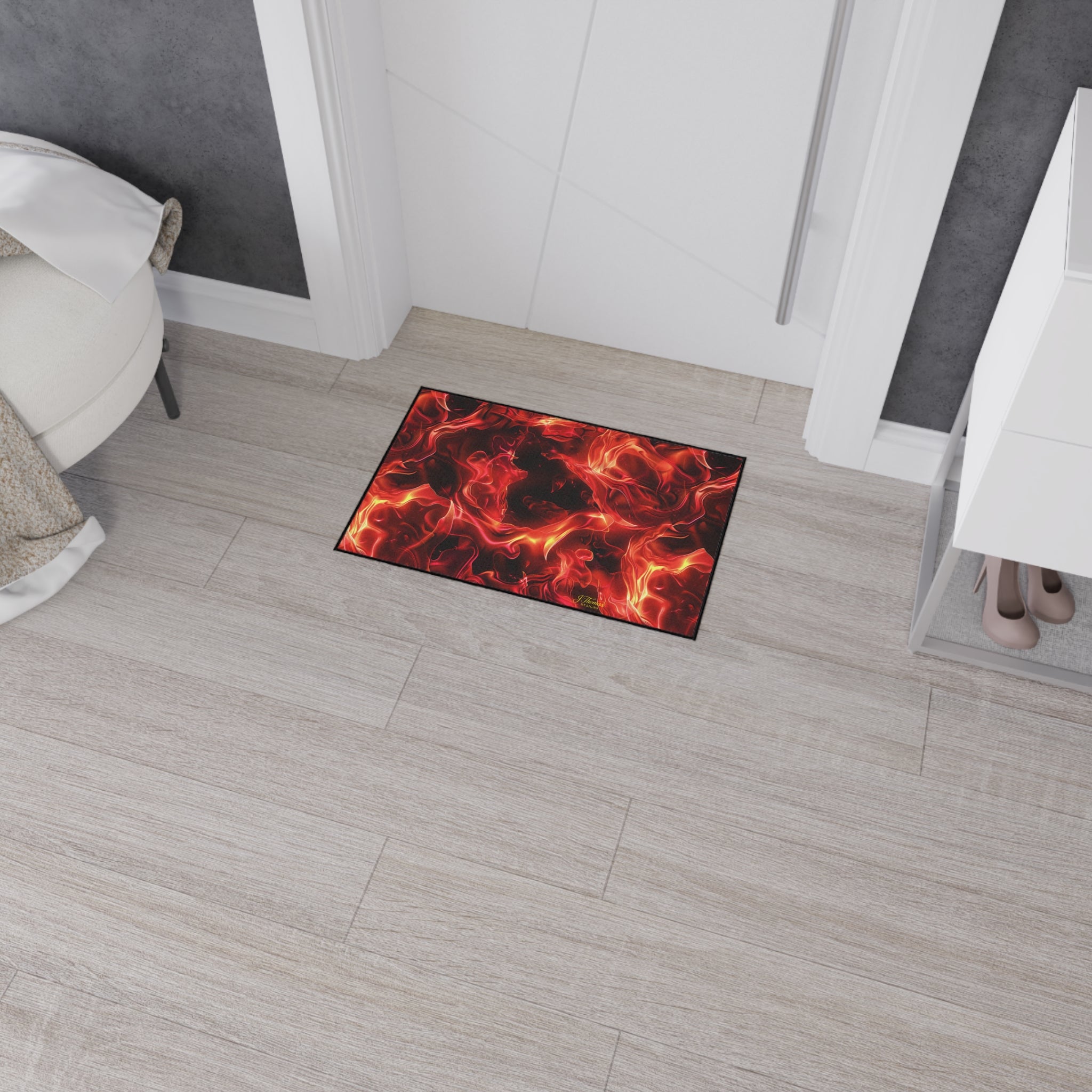 Heavy Duty Floor Mat – Red Flames