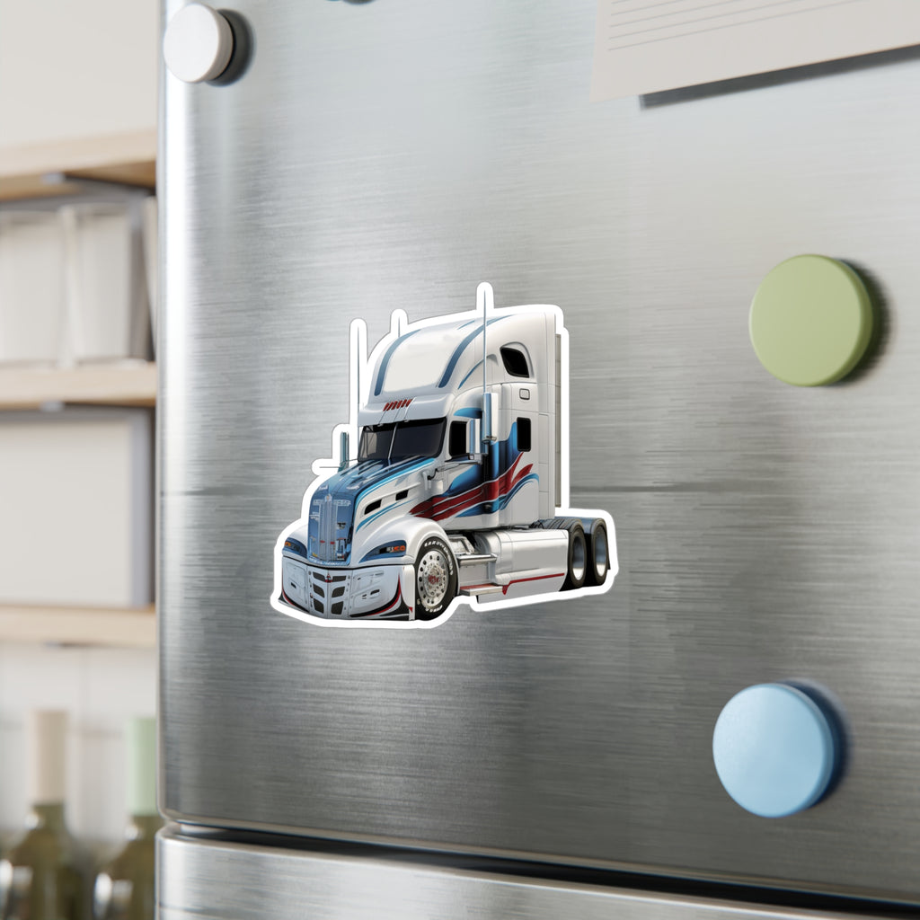 White Semi Truck Vinyl Decal