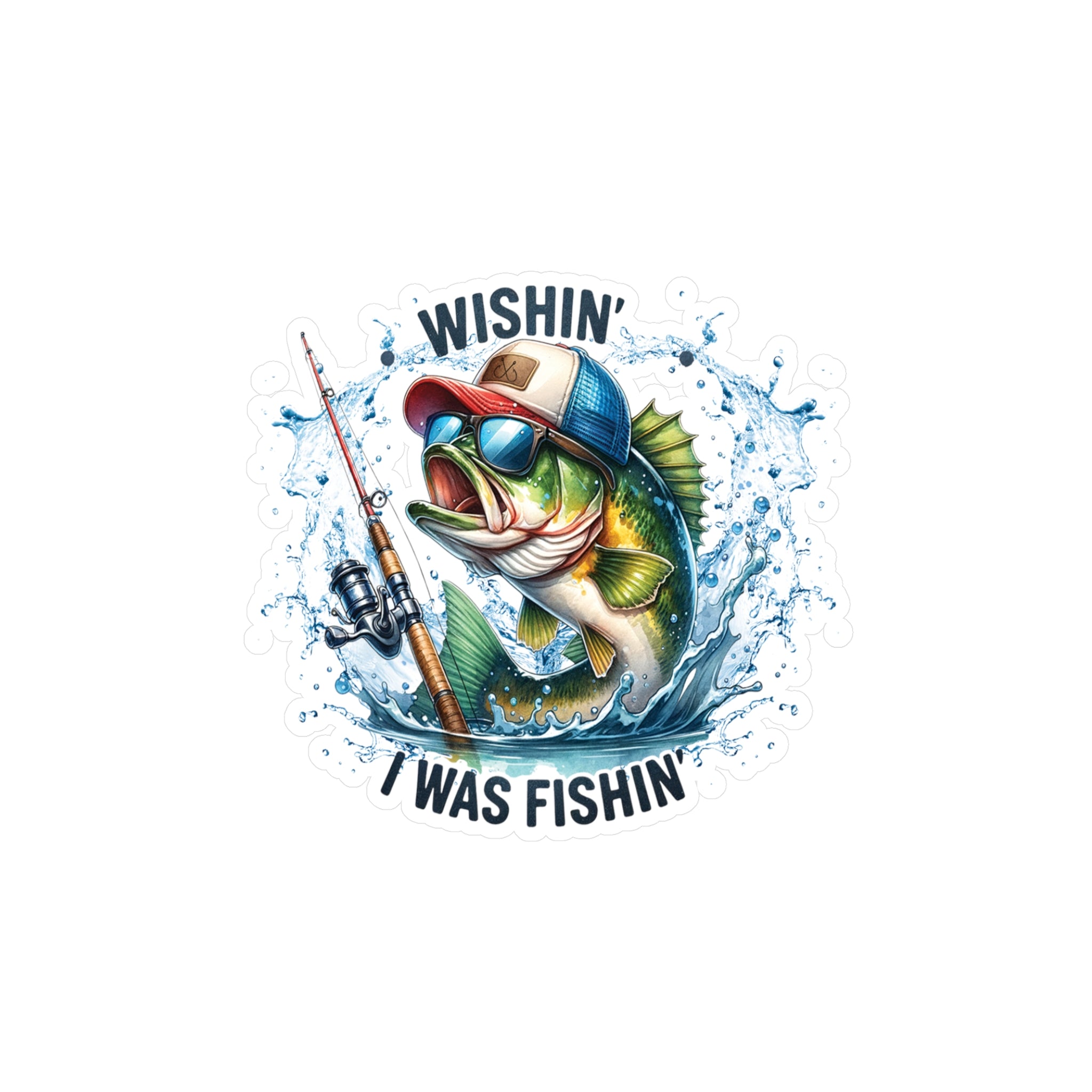Wishin' I Was Fishin' Vinyl Decal