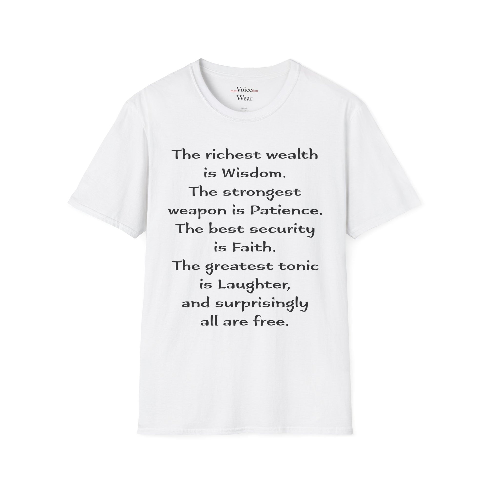 "Intangible Qualities" Quote - "moti-Voice-tion Wear" T-Shirt