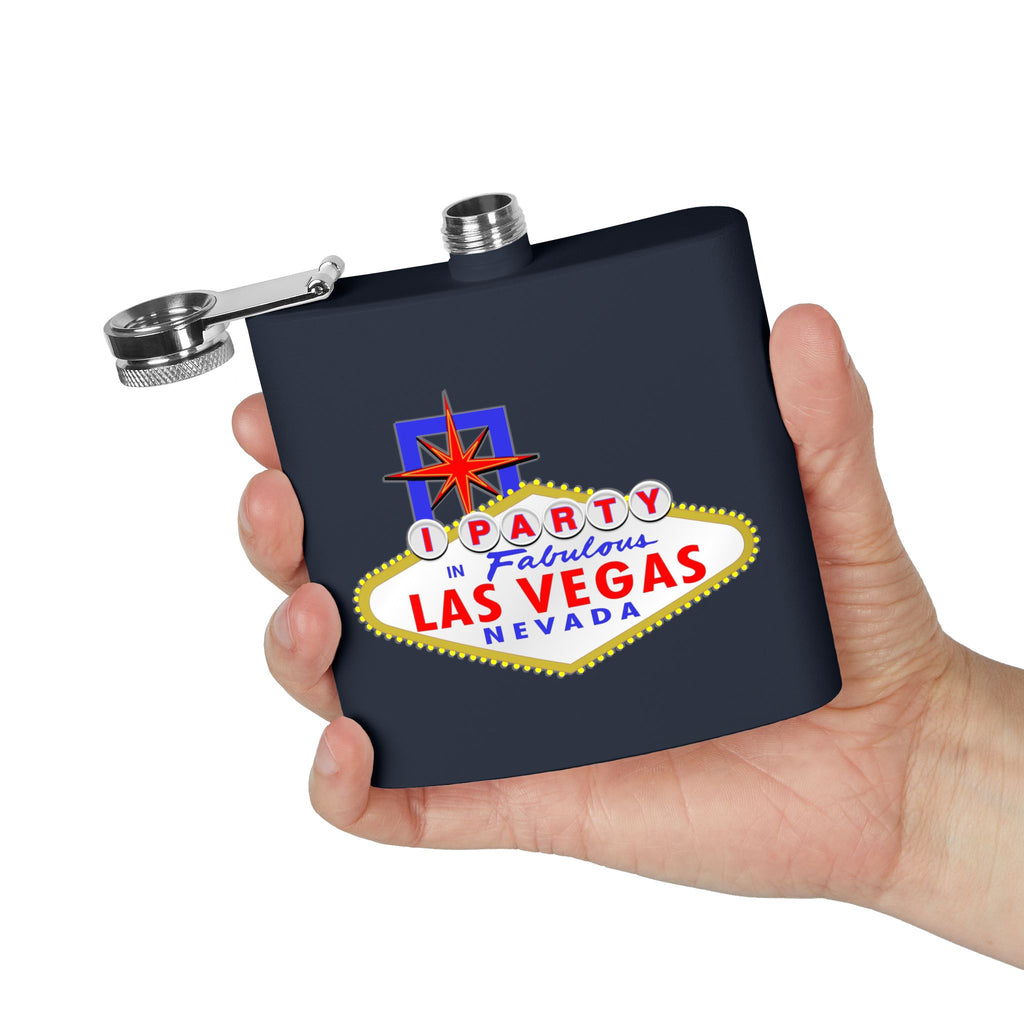 "I Party" Las Vegas Sign 6oz Flask