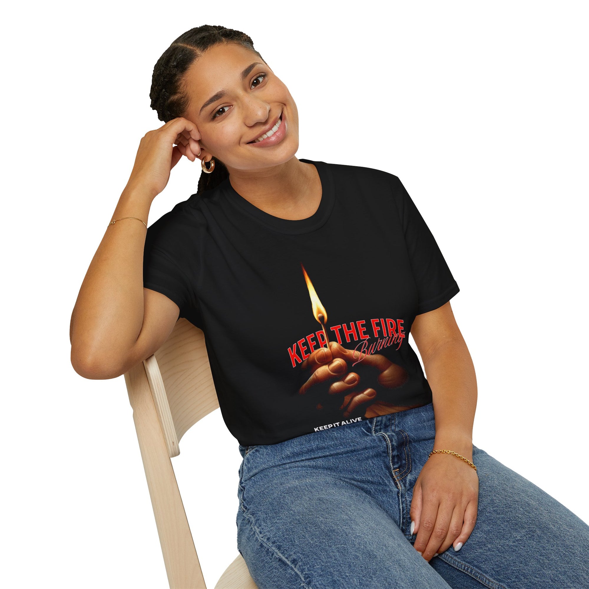 "Keep The Fire Burning" - "moti-Voice-tion Wear" T-Shirt