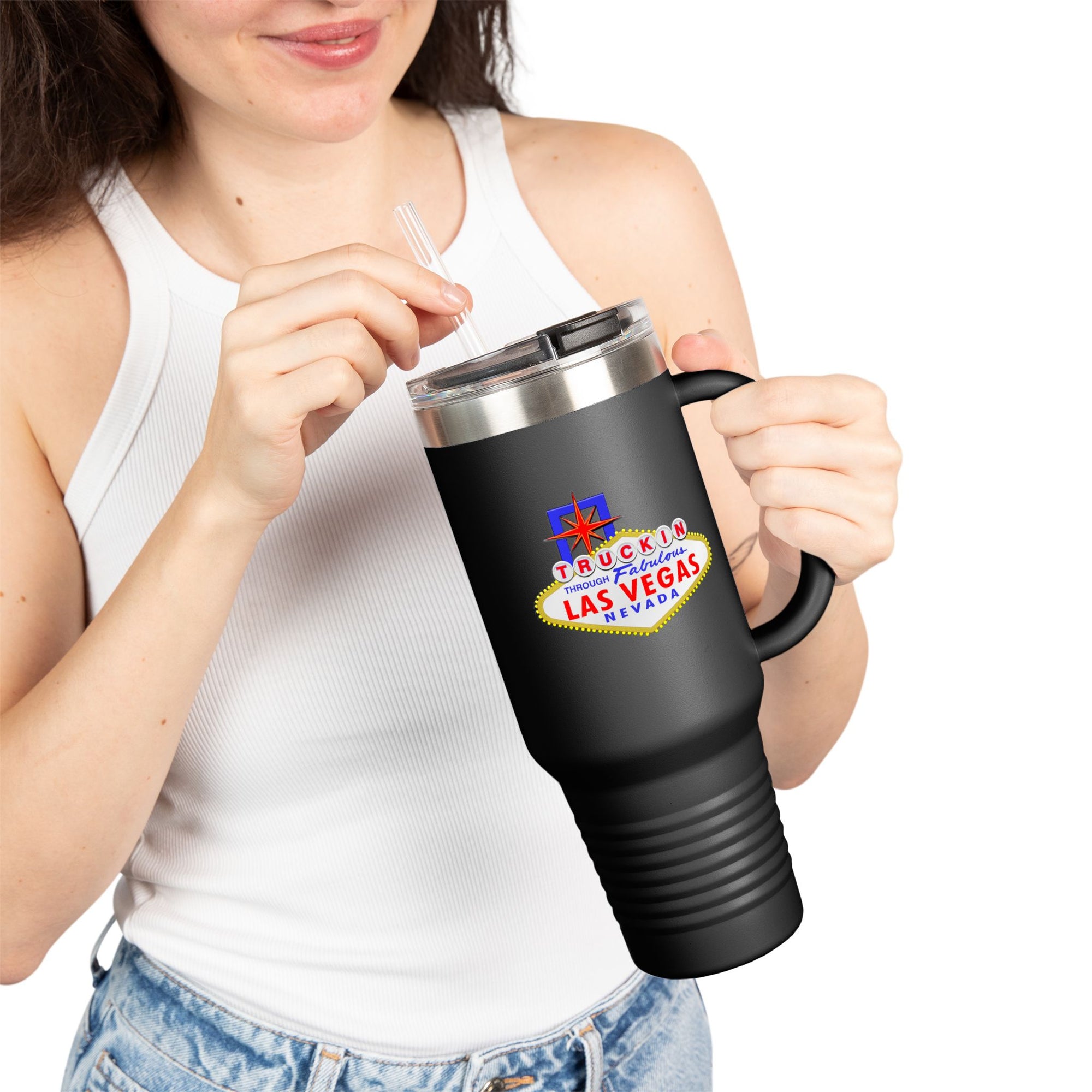 "Truckin Through" Las Vegas Sign 40oz Insulated Travel Mug | Tumbler