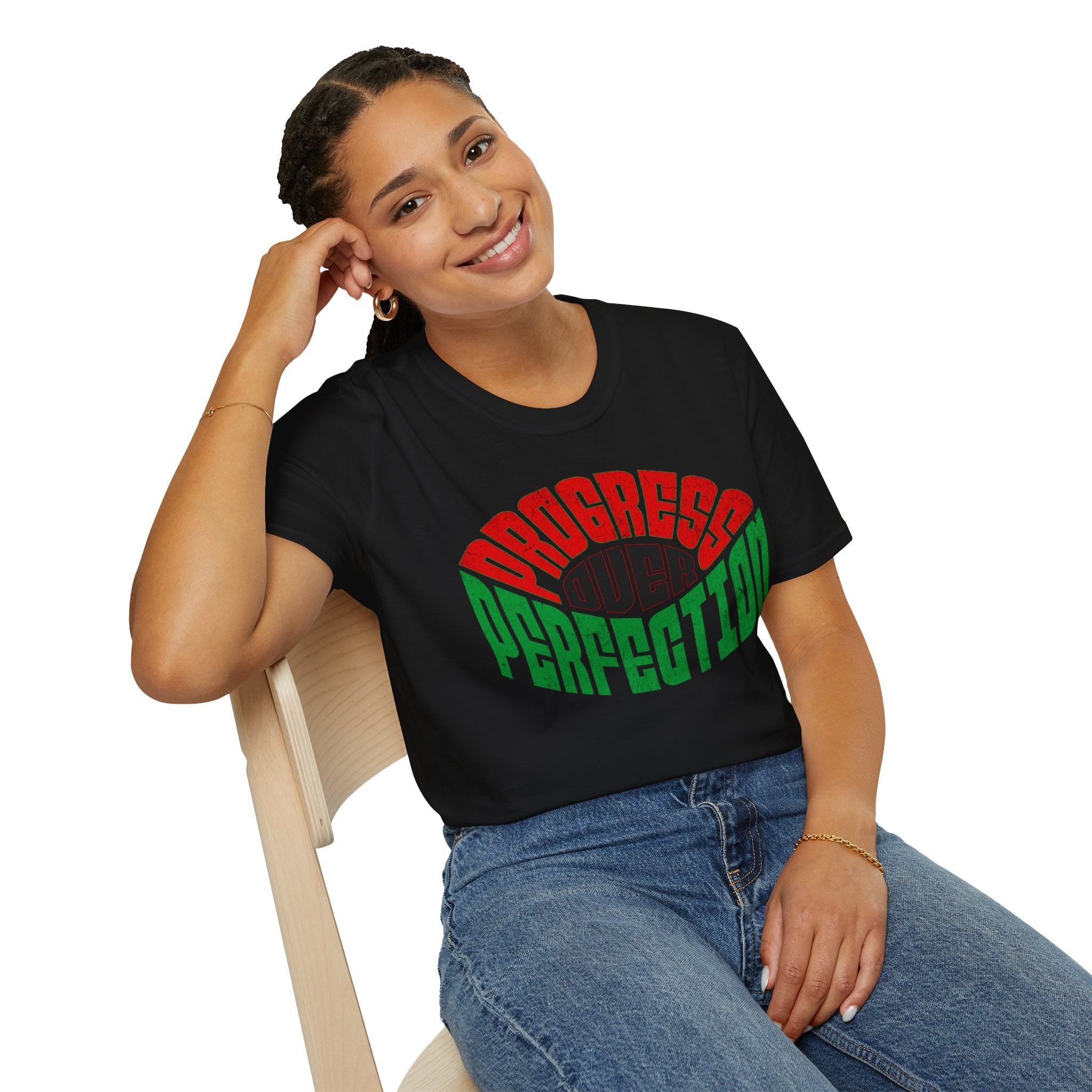 "Progress Over Perfection" - "moti-Voice-tion Wear" T-Shirt