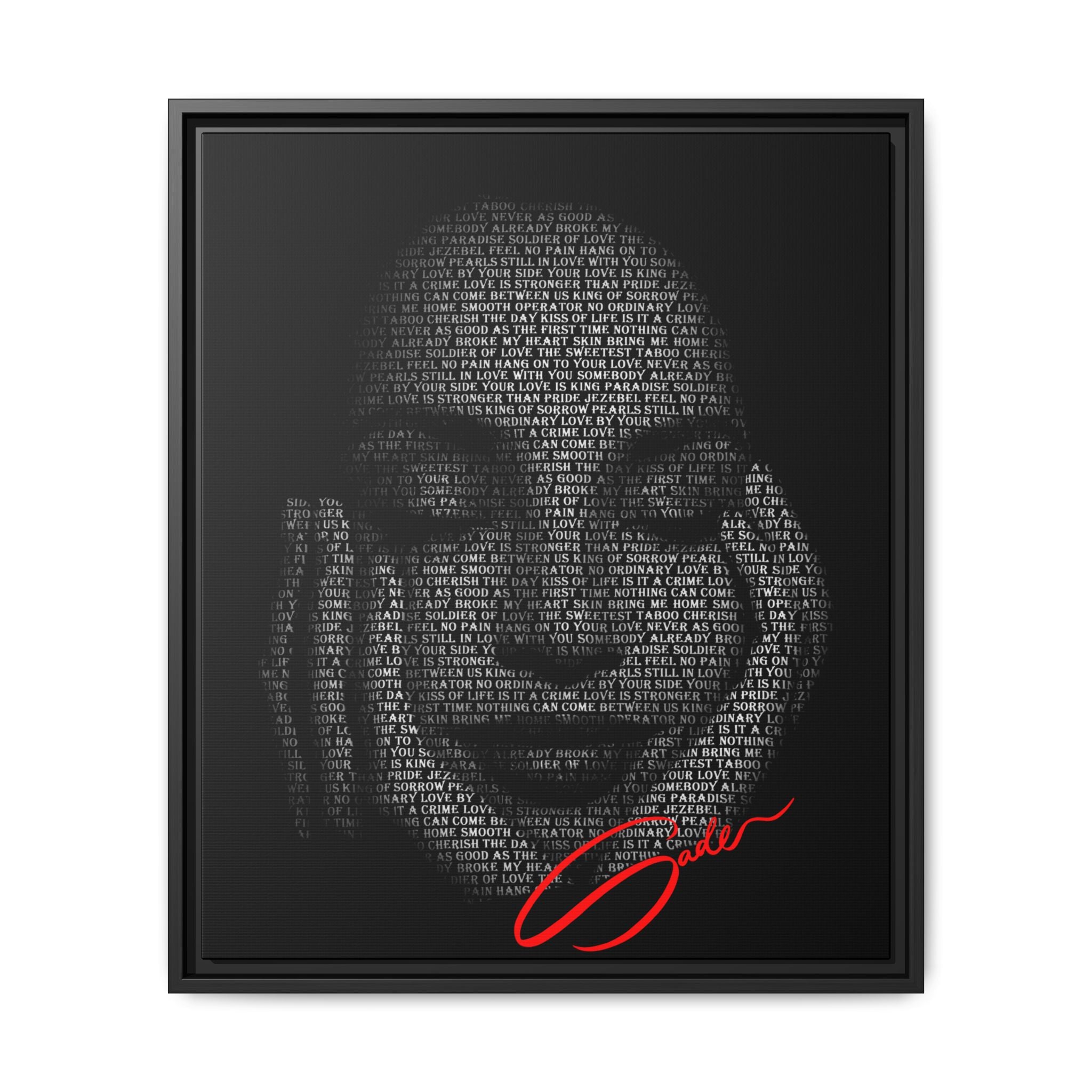 "Sade's Greatest Hits" Framed Canvas Print
