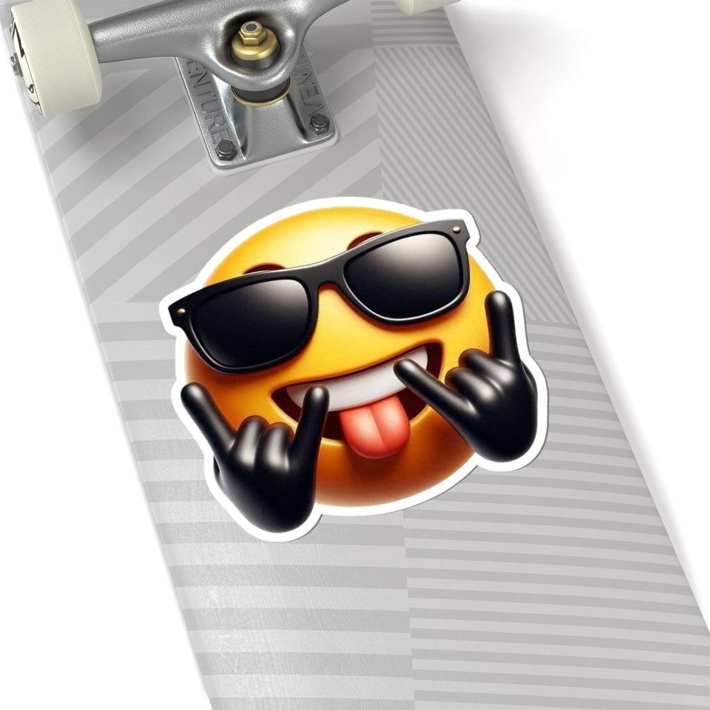 "Rock On Smiley Face" Kiss-Cut Sticker
