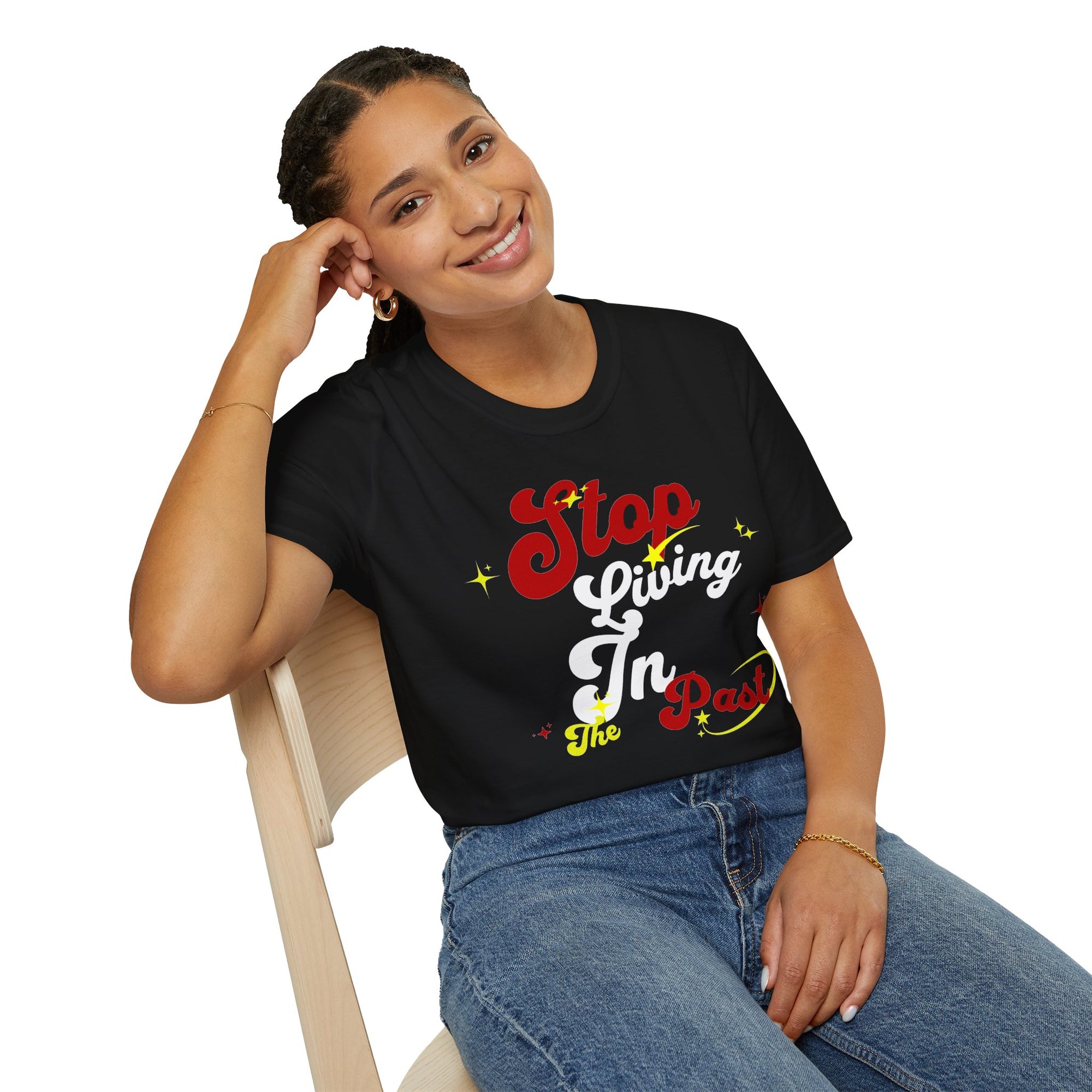 "Stop Living In The Past" - "moti-Voice-tion Wear" T-Shirt
