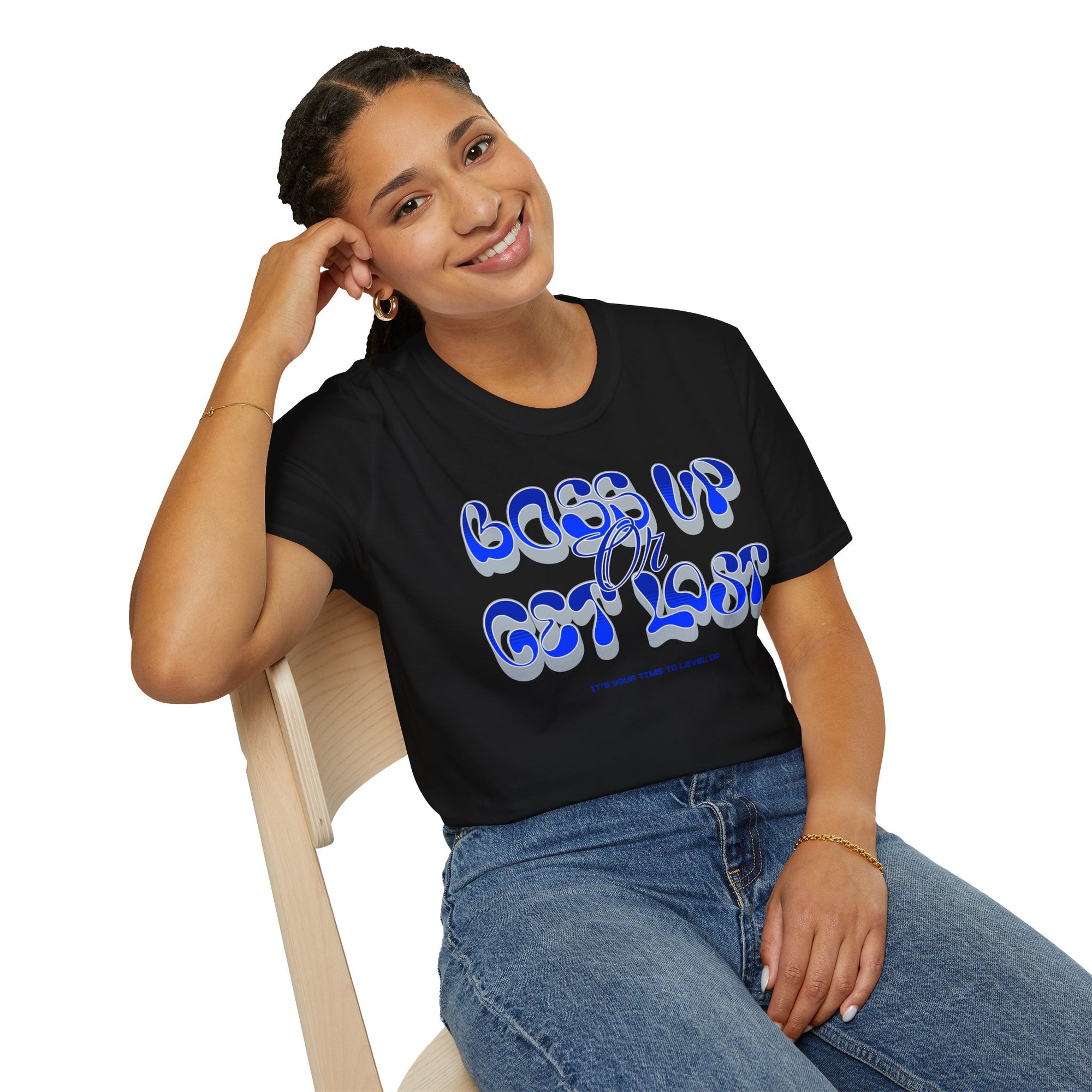 "Boss Up Or Get Lost - Blue" - "moti-Voice-tion Wear" T-Shirt