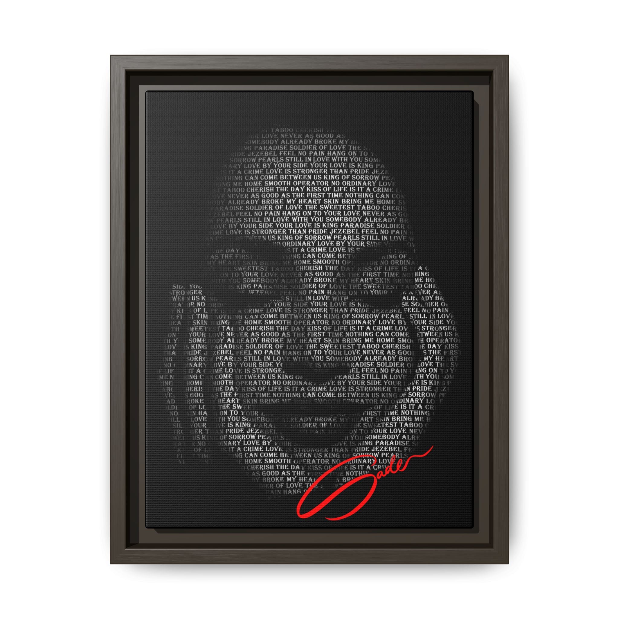 "Sade's Greatest Hits" Framed Canvas Print
