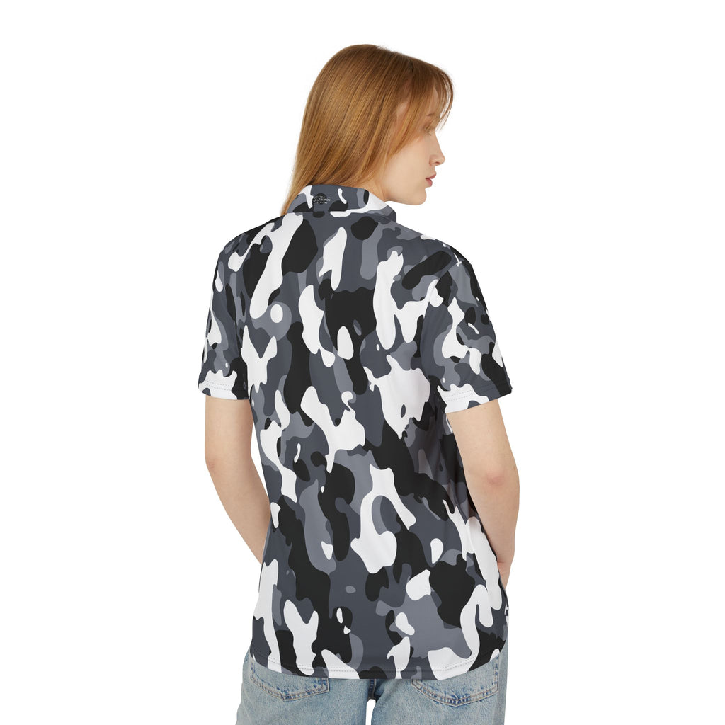 "All-Over Print" Gray Camo Unisex Polo Shirt